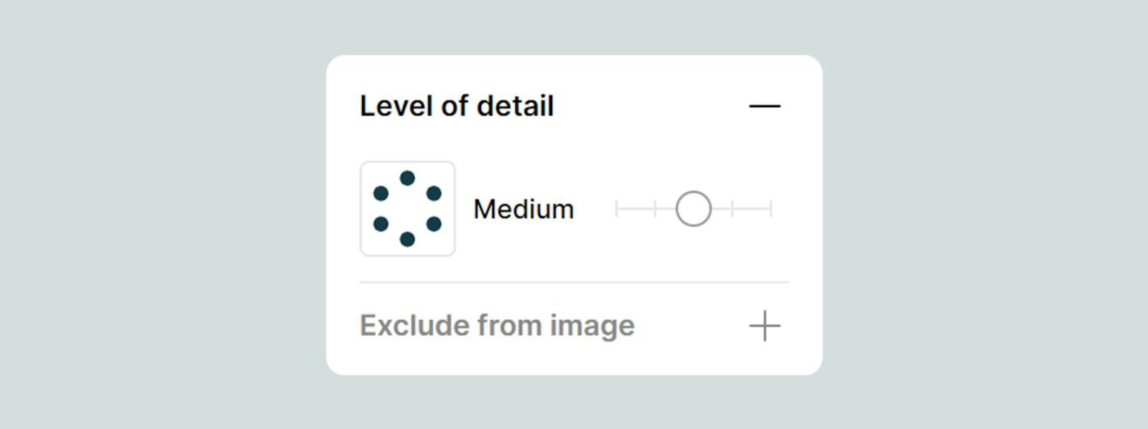 App for generating graphic assets Recraft uses criteria slider for setting up the output level of details