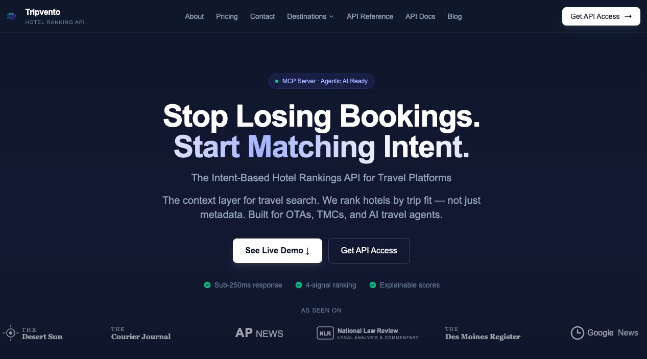 featured image - Tripvento Earns a 68.61 Proof of Usefulness Score by Building an Intent-Based B2B Hotel Ranking API