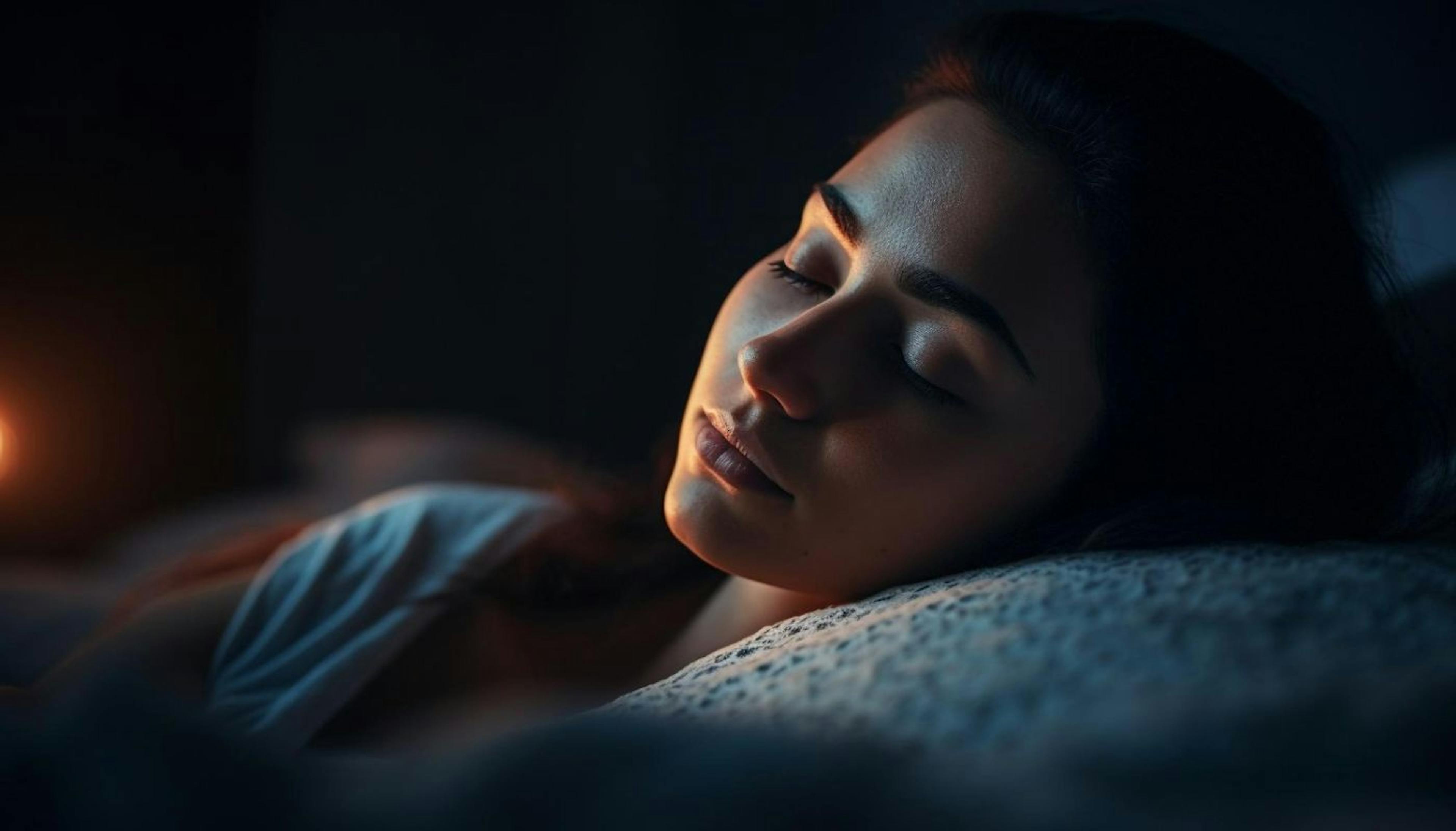 Young woman sleeping in a dream state