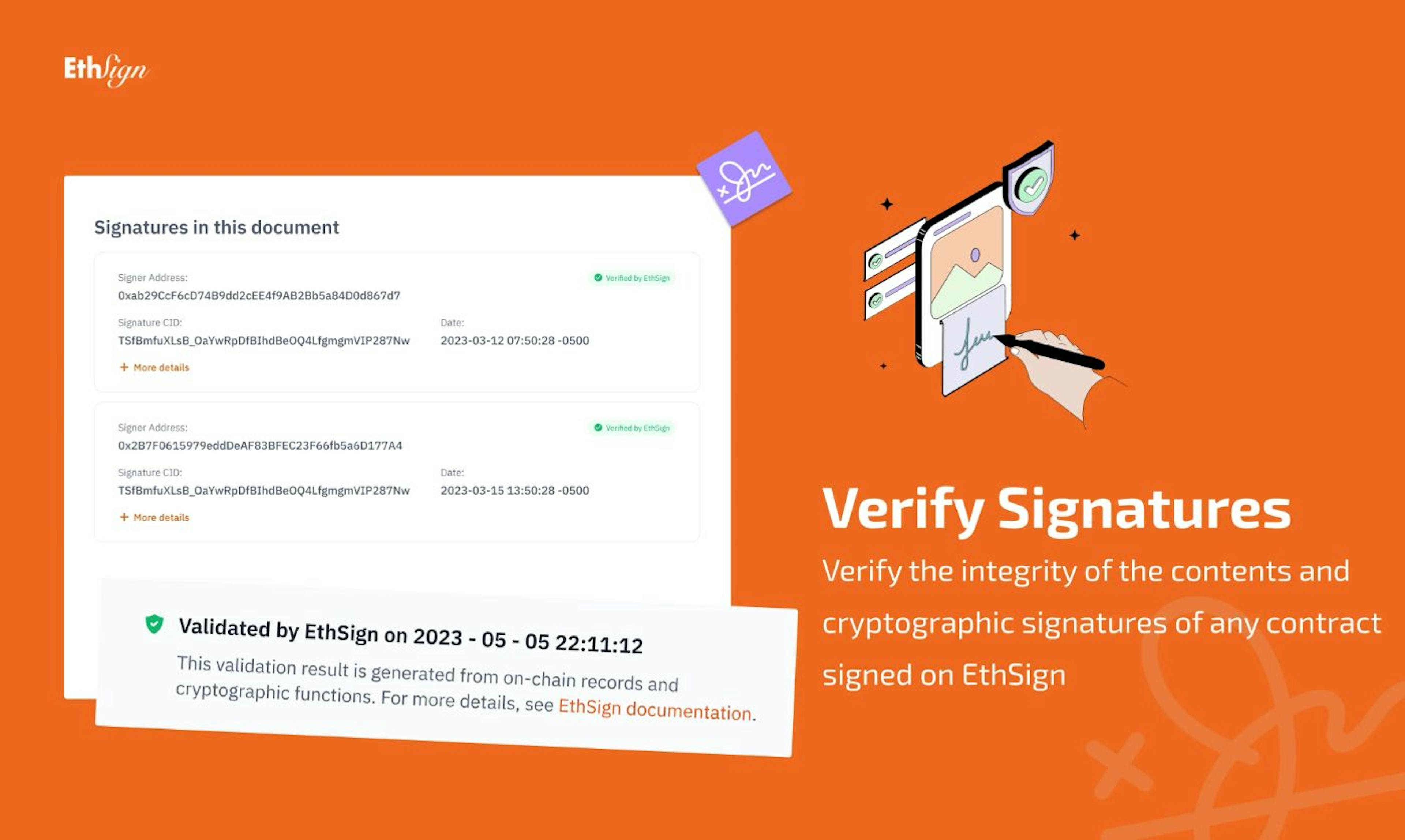 Signature verification is now available at app.ethsign.xyz/verify.