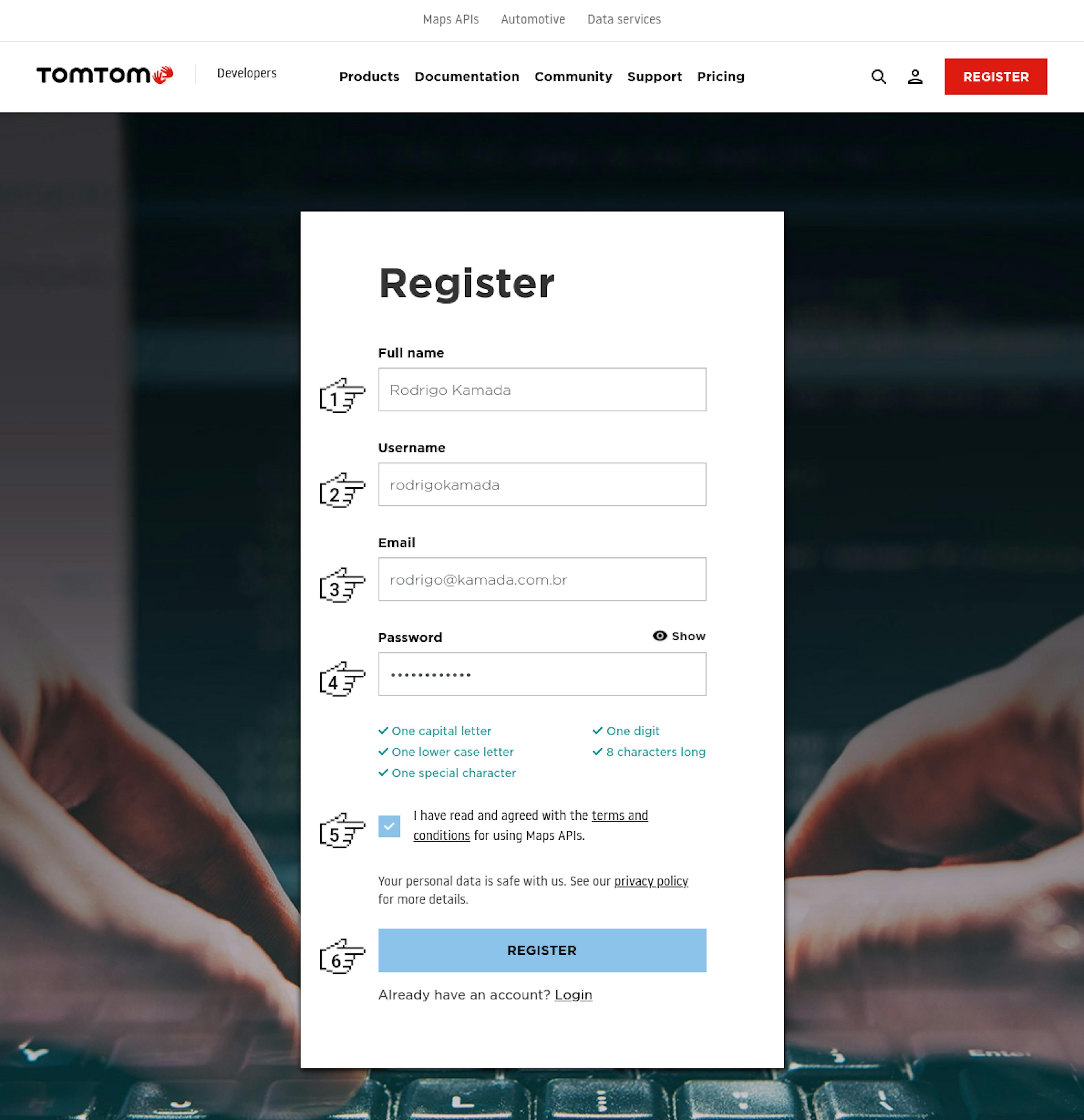 TomTom - Register