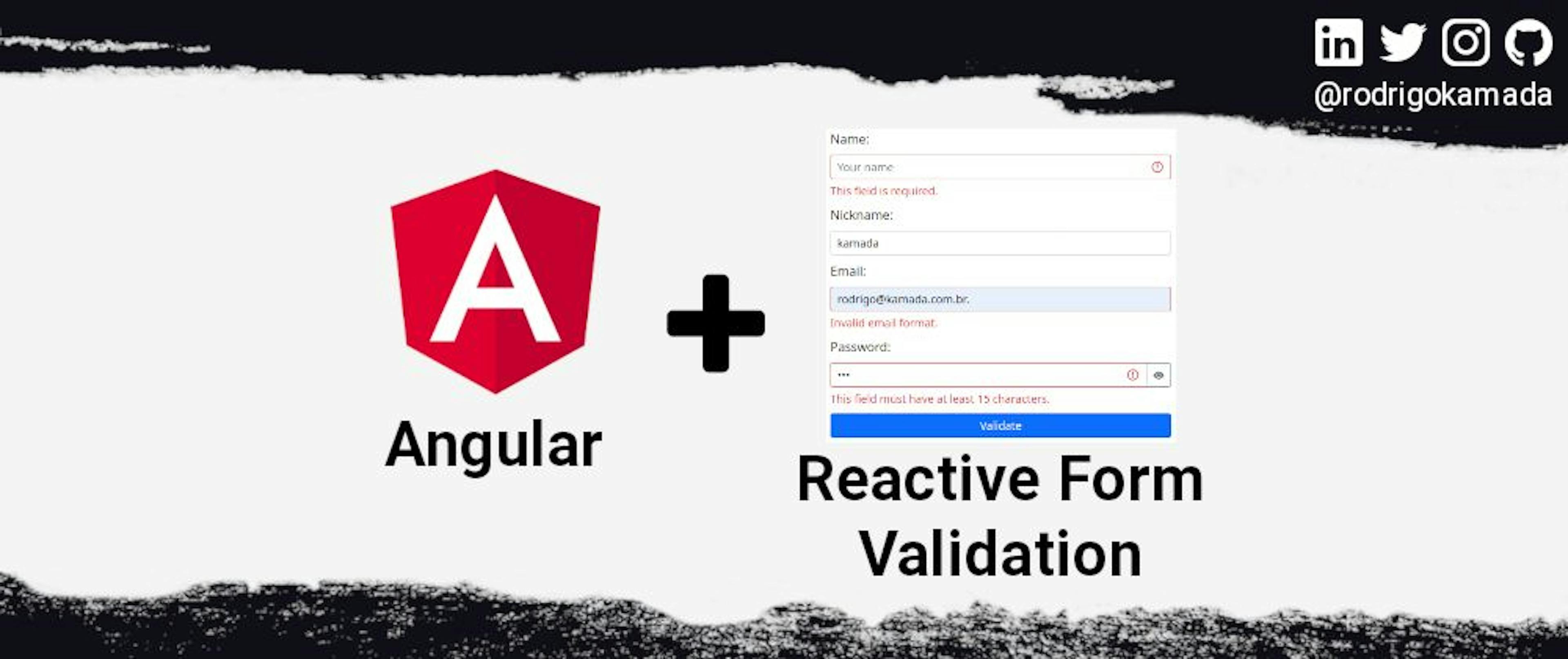 Creating and validating a reactive form to an Angular application