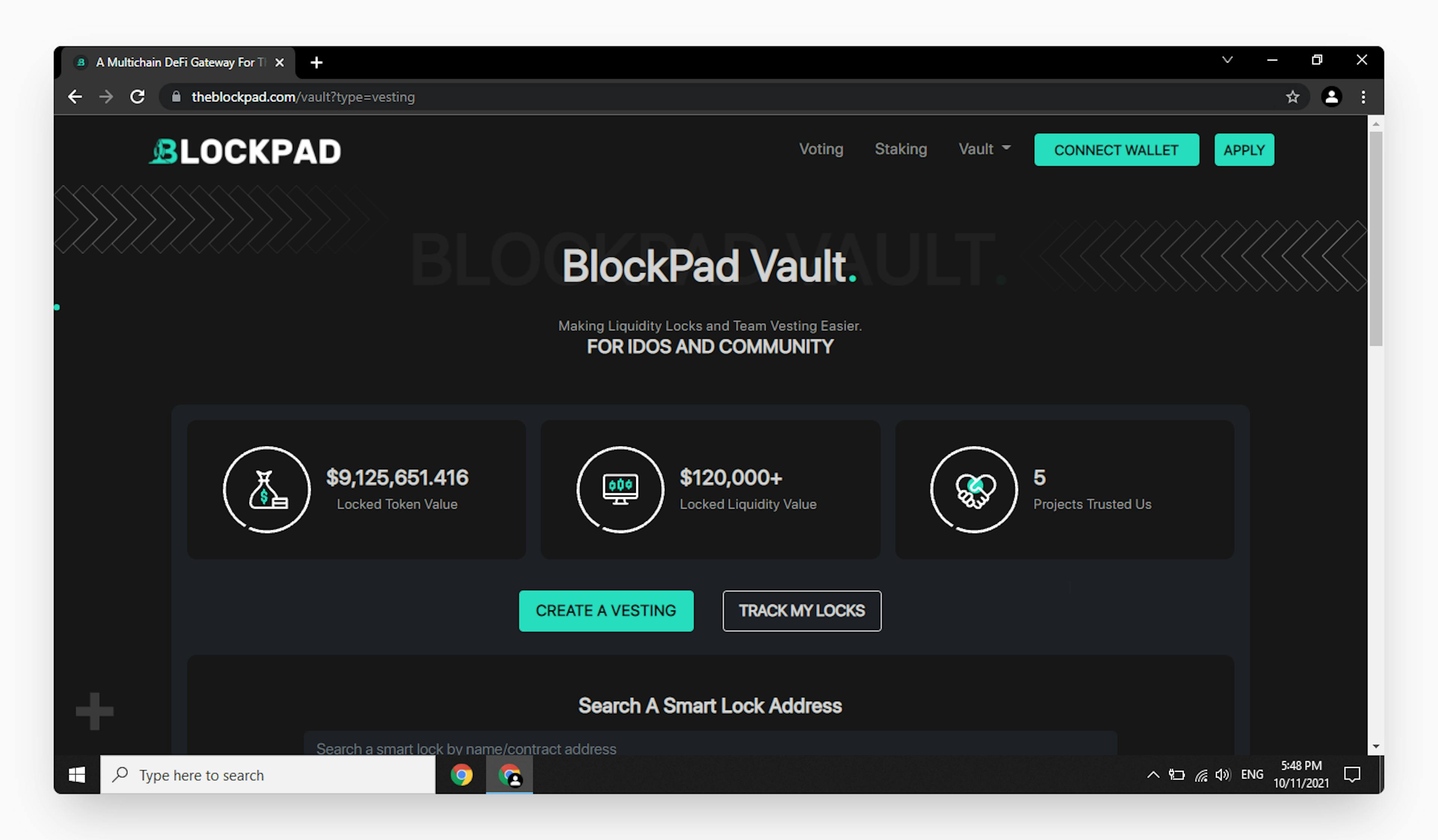 blockpad vault interface