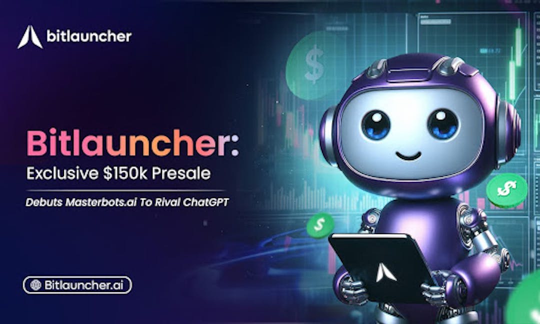 featured image - Prevenda exclusiva de 150.000 dòlars: Bitlauncher estrena Masterbots.ai, l'IA revolucionària per rivalitzar amb ChatGPT