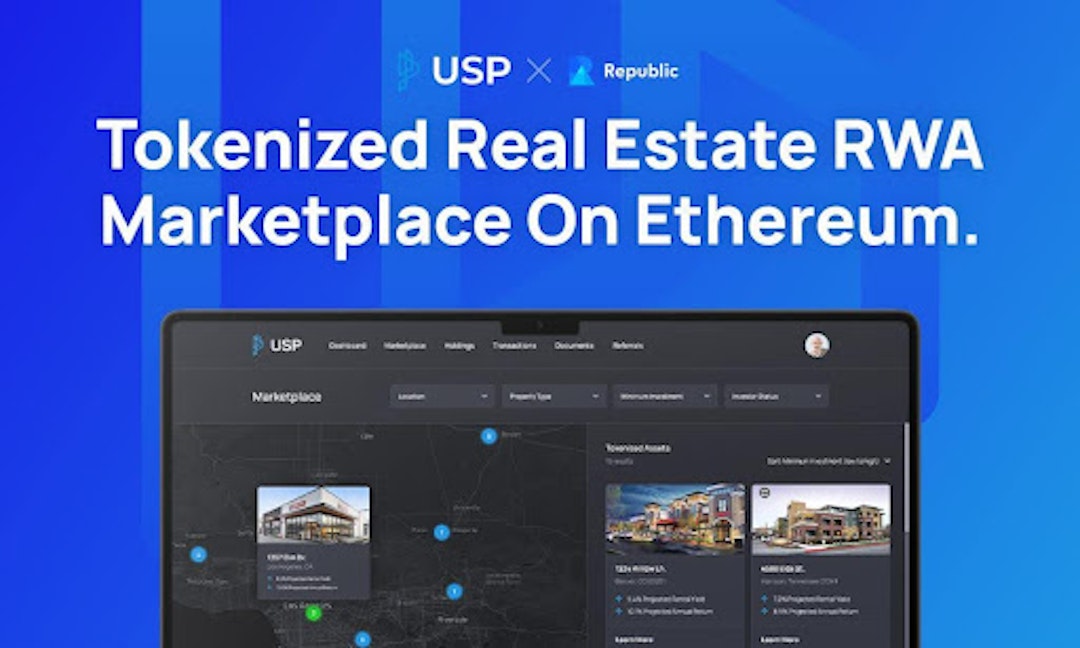 featured image - Ethereum-Based Tokenized Real Estate Platform USP Launches On Republic