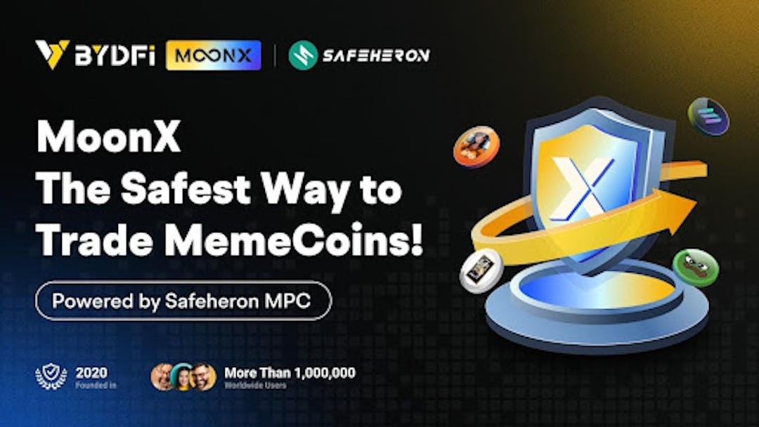 featured image - BYDFi Partners With Safeheron To Launch MoonX, The Ultimate Platform For Secure MemeCoin Trading