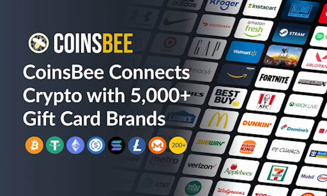 featured image - CoinsBee Surpasses 5,000 Gift Card Brands, Becoming The Largest Crypto Gift Card Platform Worldwide