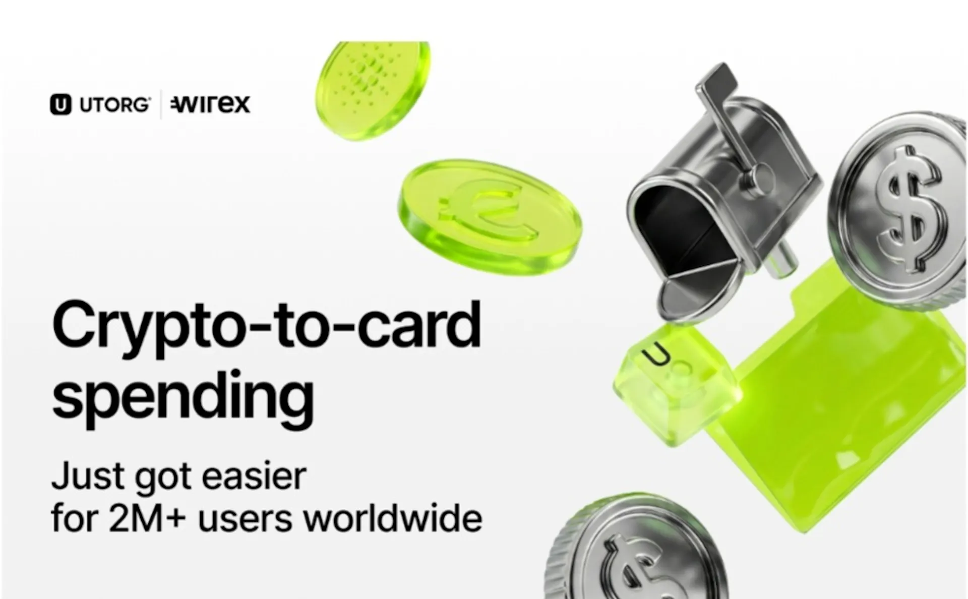featured image - Wirex and Utorg Bring Seamless Crypto-to-Card Spending to 2M+ Users Worldwide
