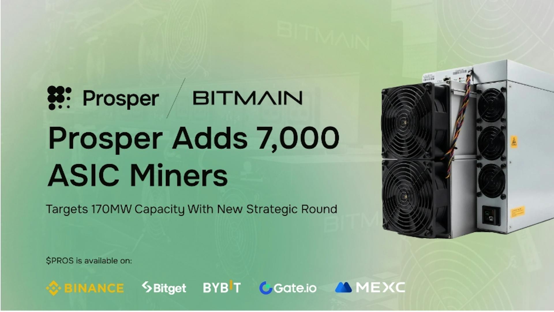 featured image - Prosper Acquires 7,000 ASIC Miners From BITMAIN And Secures Strategic Funding To Democratize Bitcoin