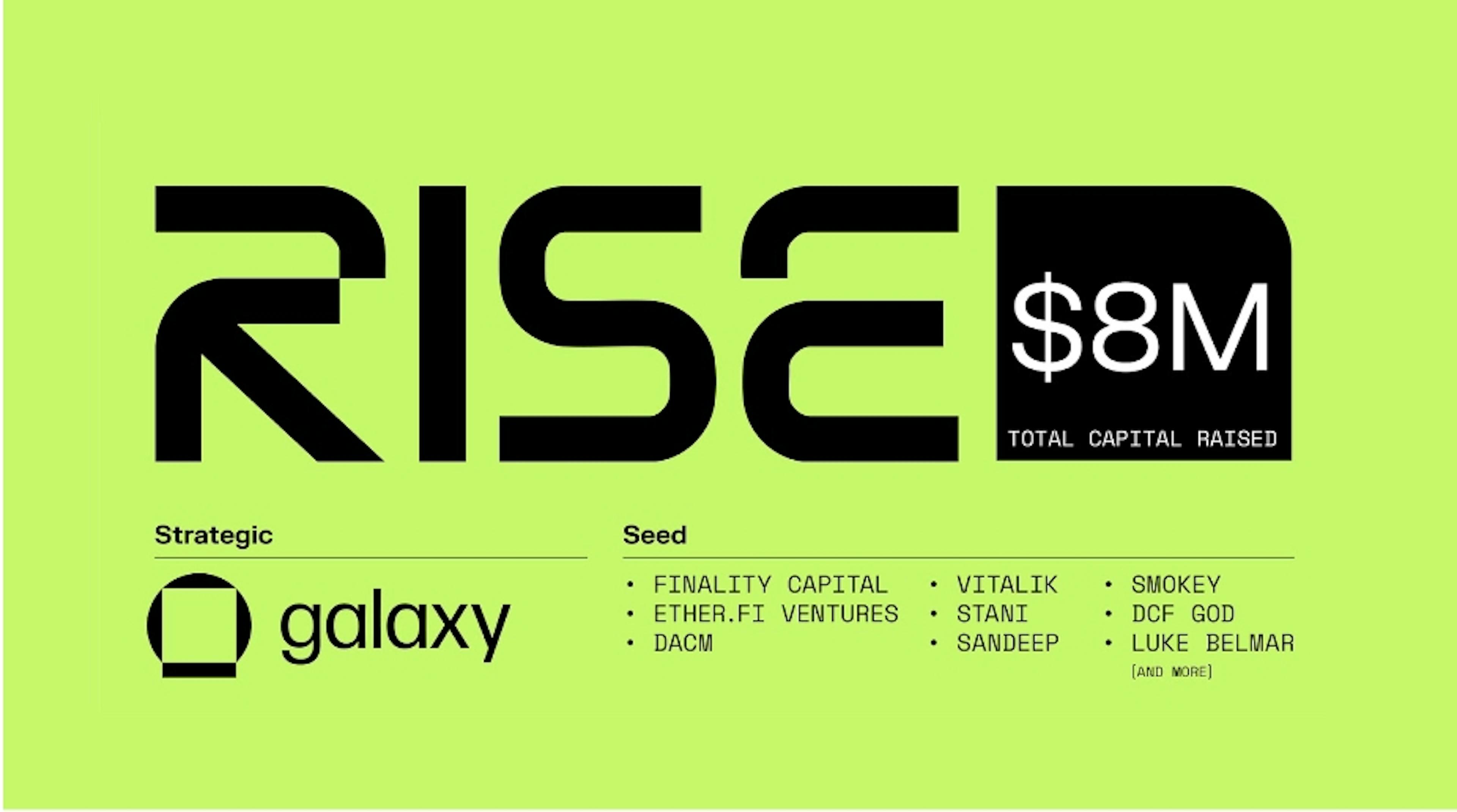 Galaxy Ventures Backs RISE Chain, $8M Raised To Launch Fastest Zone For Real-Time Apps On Ethereum