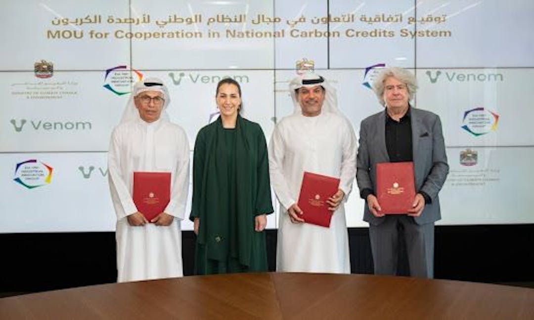 featured image - Venom Foundation une fuerzas con los Emiratos Árabes Unidos para implementar el Sistema Nacional de Créditos de Carbono