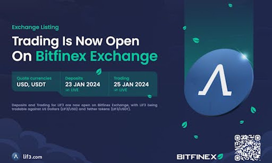 featured image - Lif3 Accelerates DeFi Adoption And Innovation With BitFinex Listing