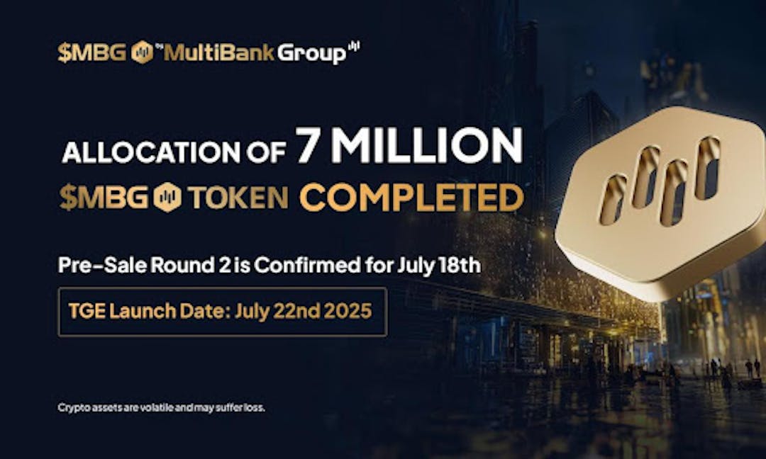 featured image - MultiBank Group Announces 7 Million $MBG Tokens Sold Out In Under One Hour During Initial Pre-Sale