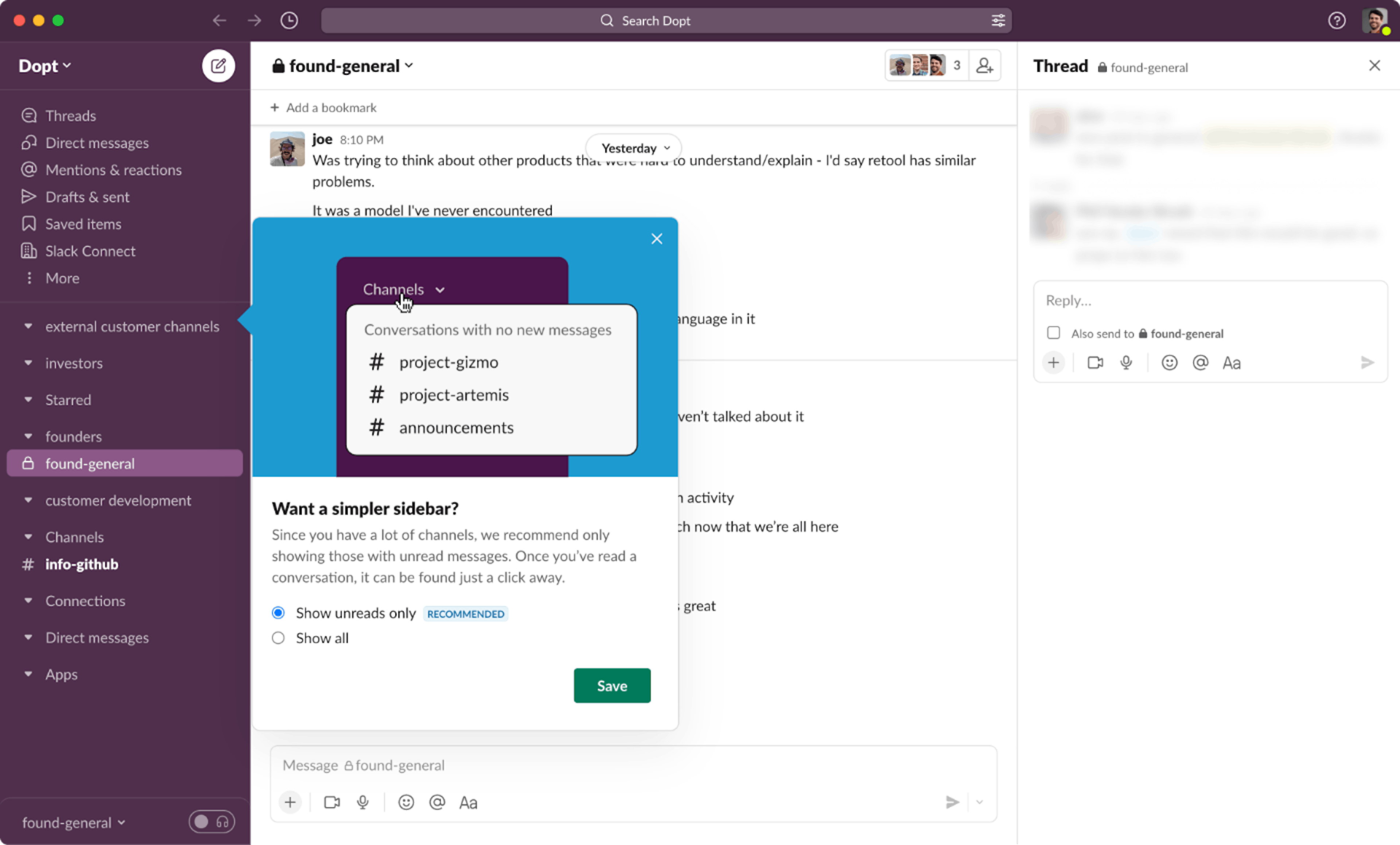 A preview of Slack's multi-piece, contextual onboarding