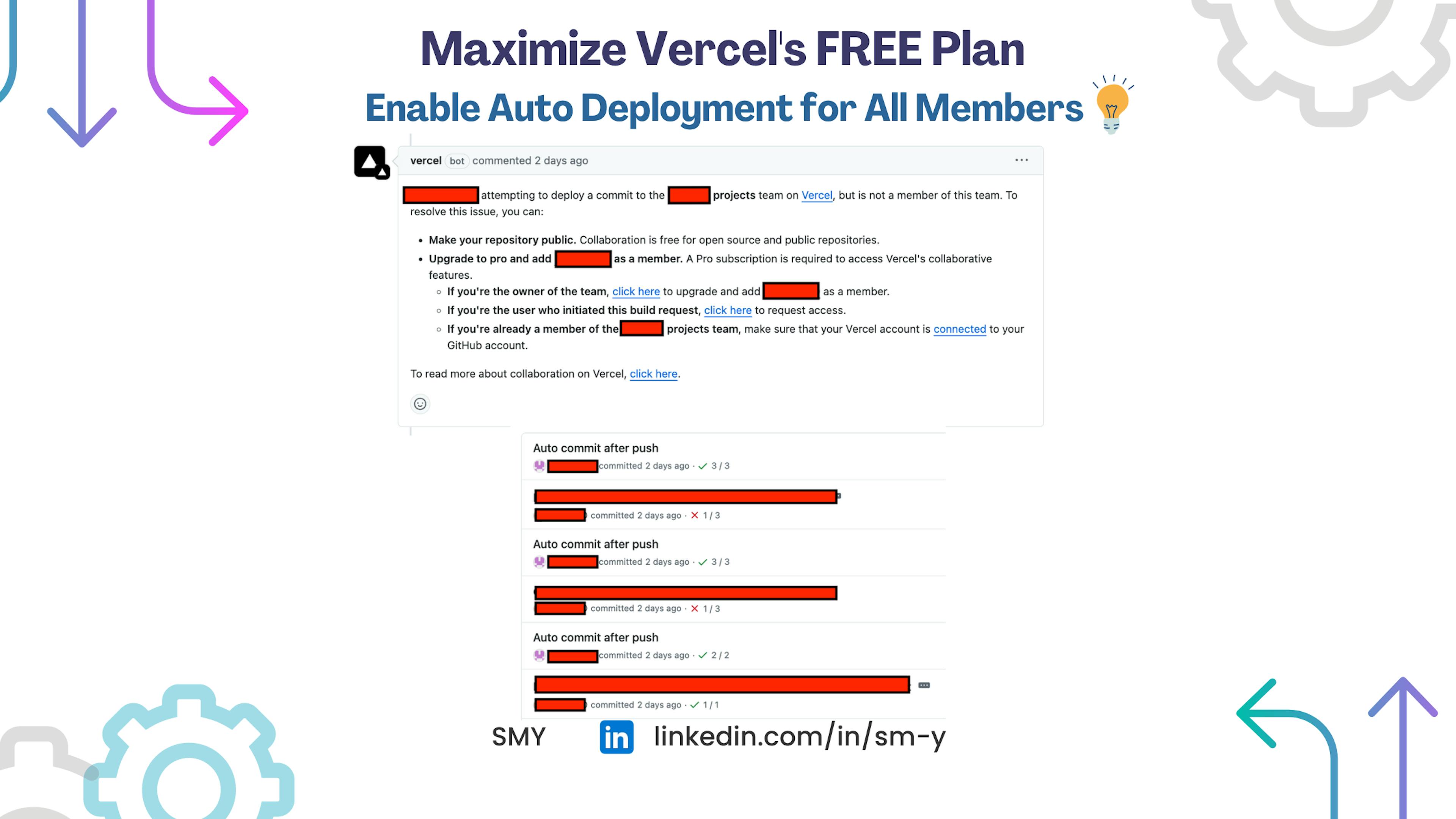 featured image - Maximize Vercel's FREE Plan: Enable Auto Deployment for All Members