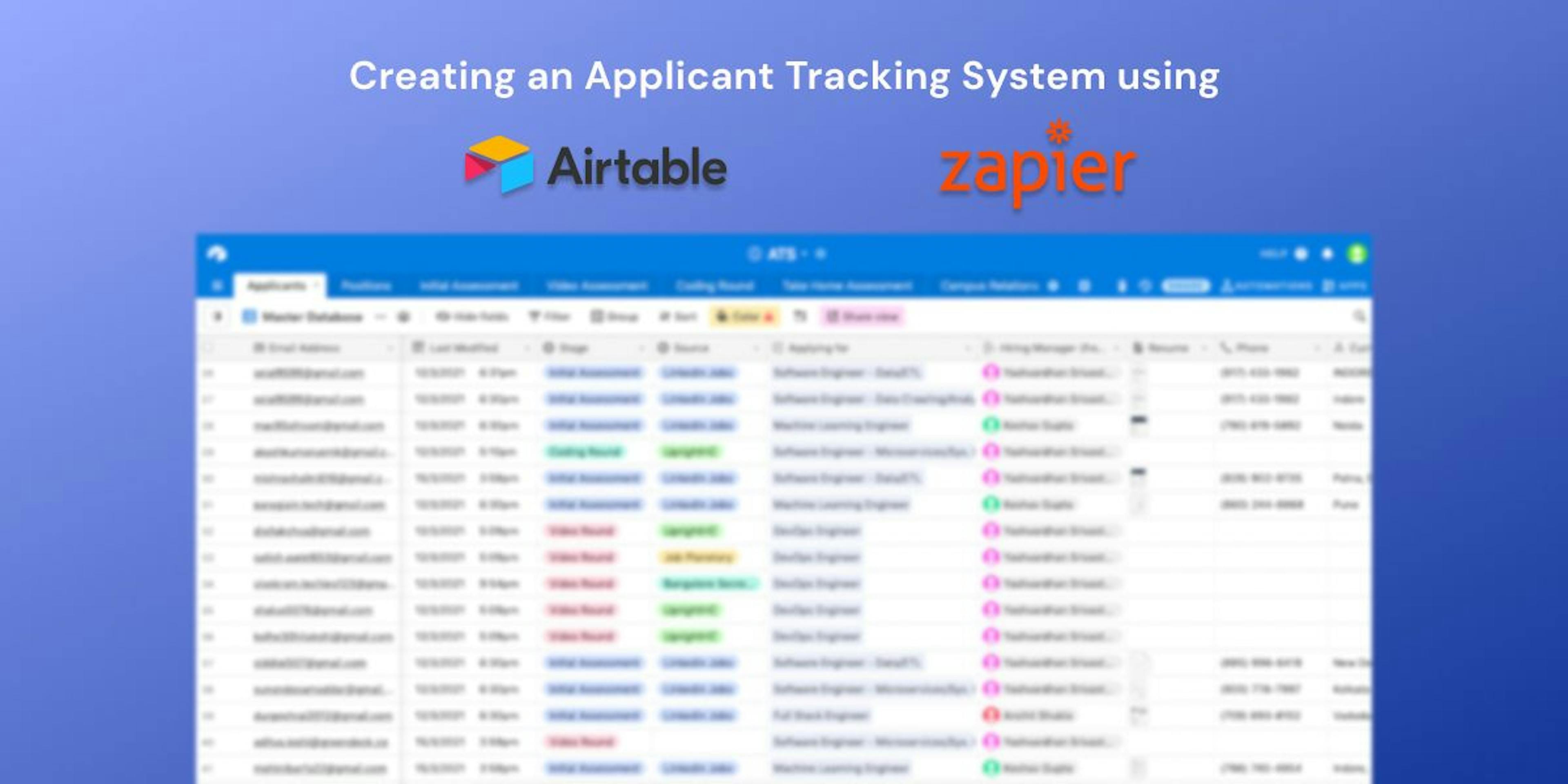 featured image - How To Create an Applicant Tracking System using Airtable and Zapier in 7 easy steps