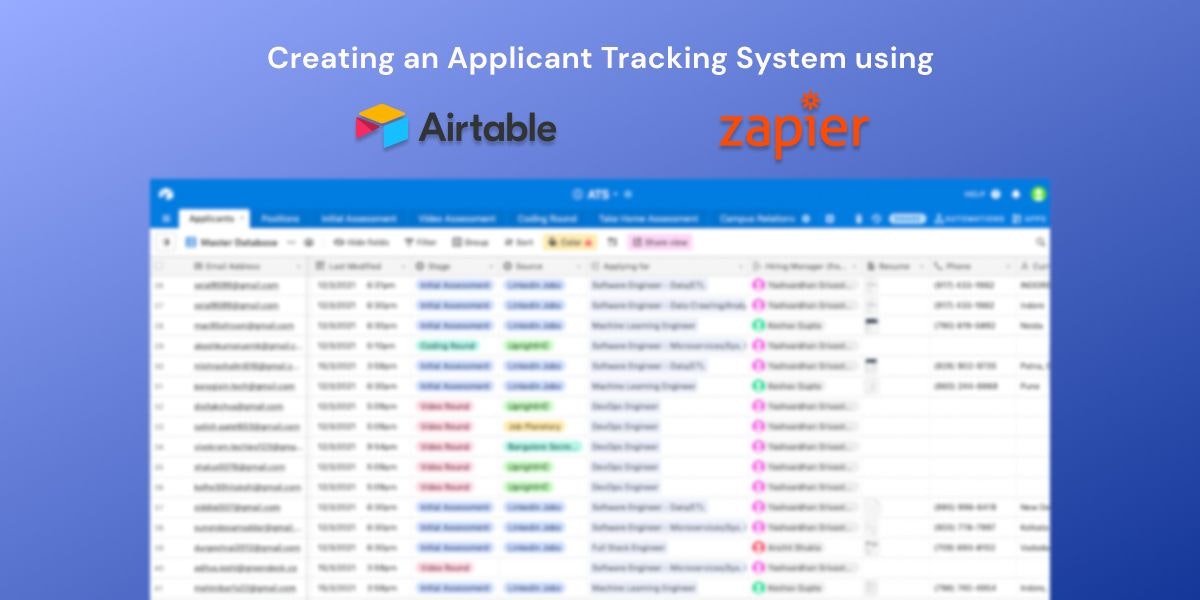 featured image - How To Create an Applicant Tracking System using Airtable and Zapier in 7 easy steps