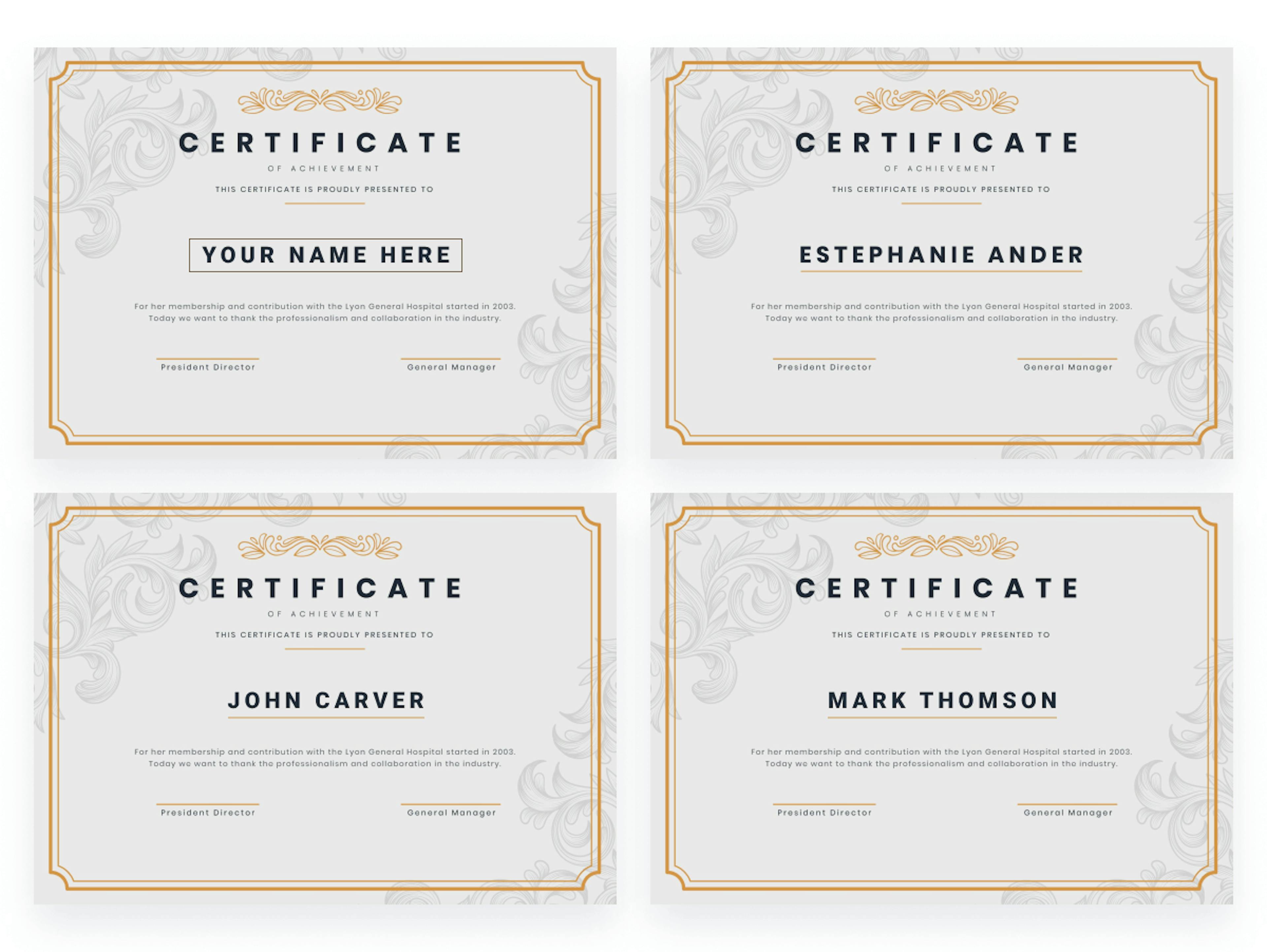 Generate personalized certificates