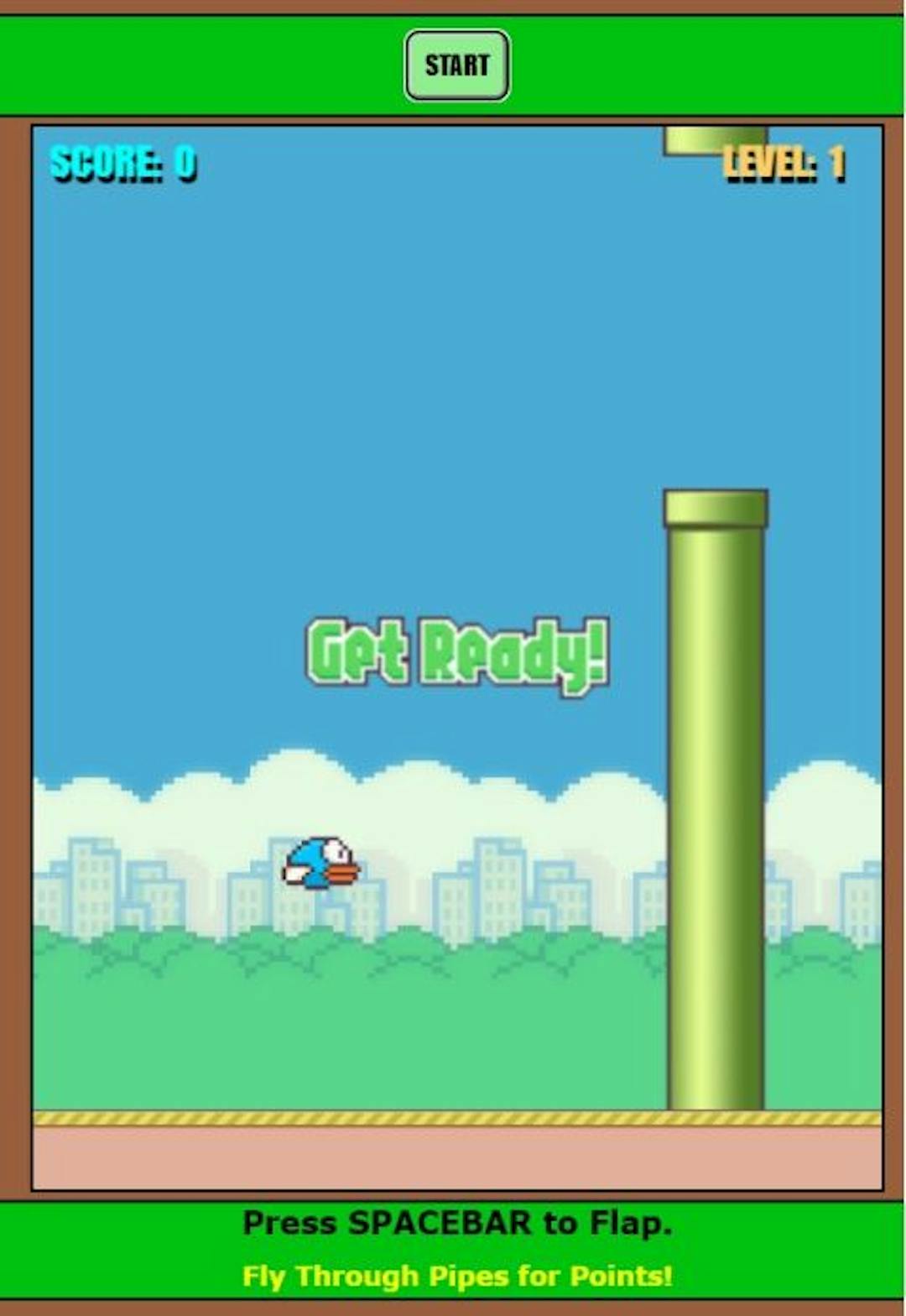 Figure 5 - Flappy Bird Clone Developed by ChatGPT.