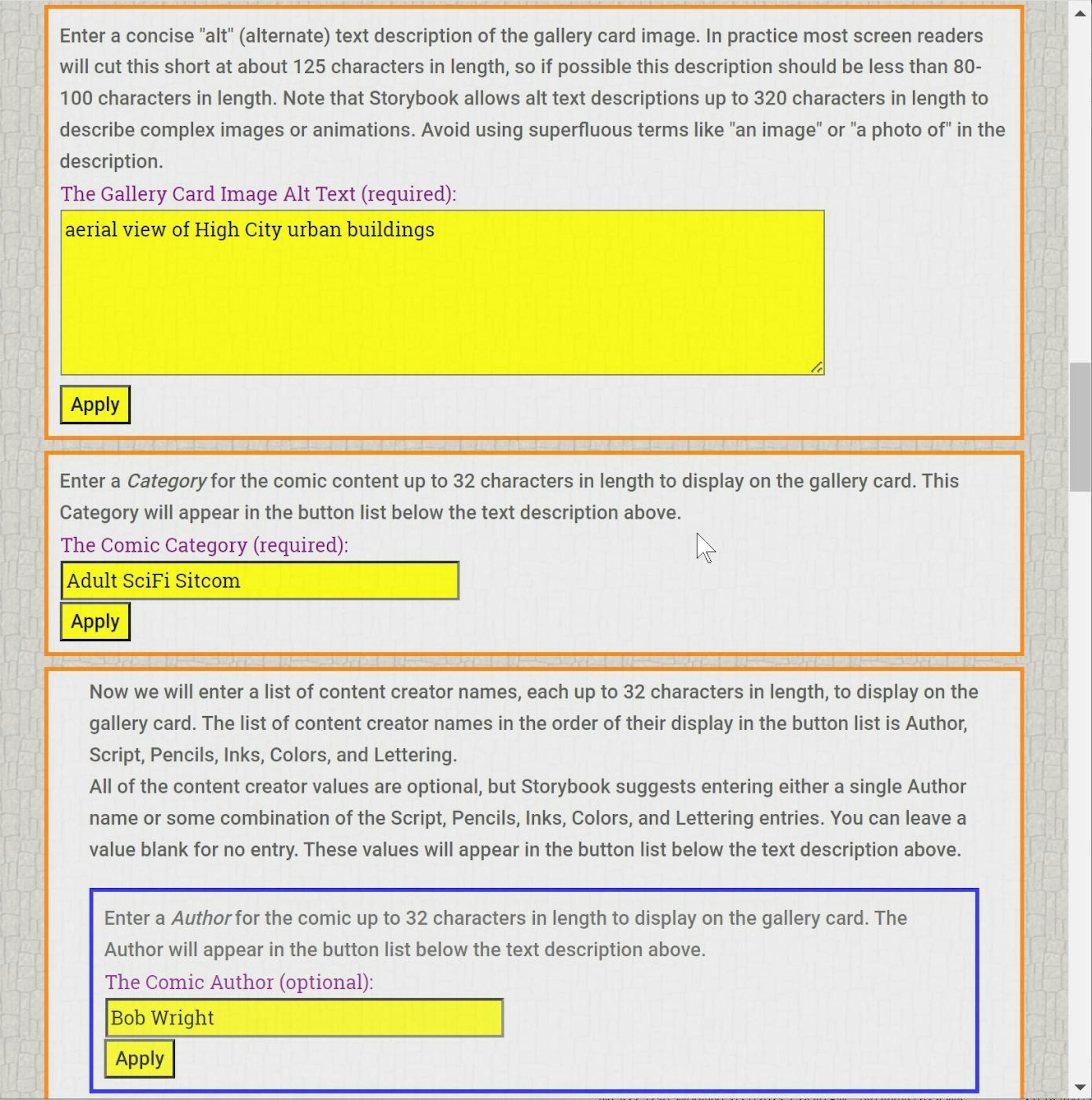 some .index form fields