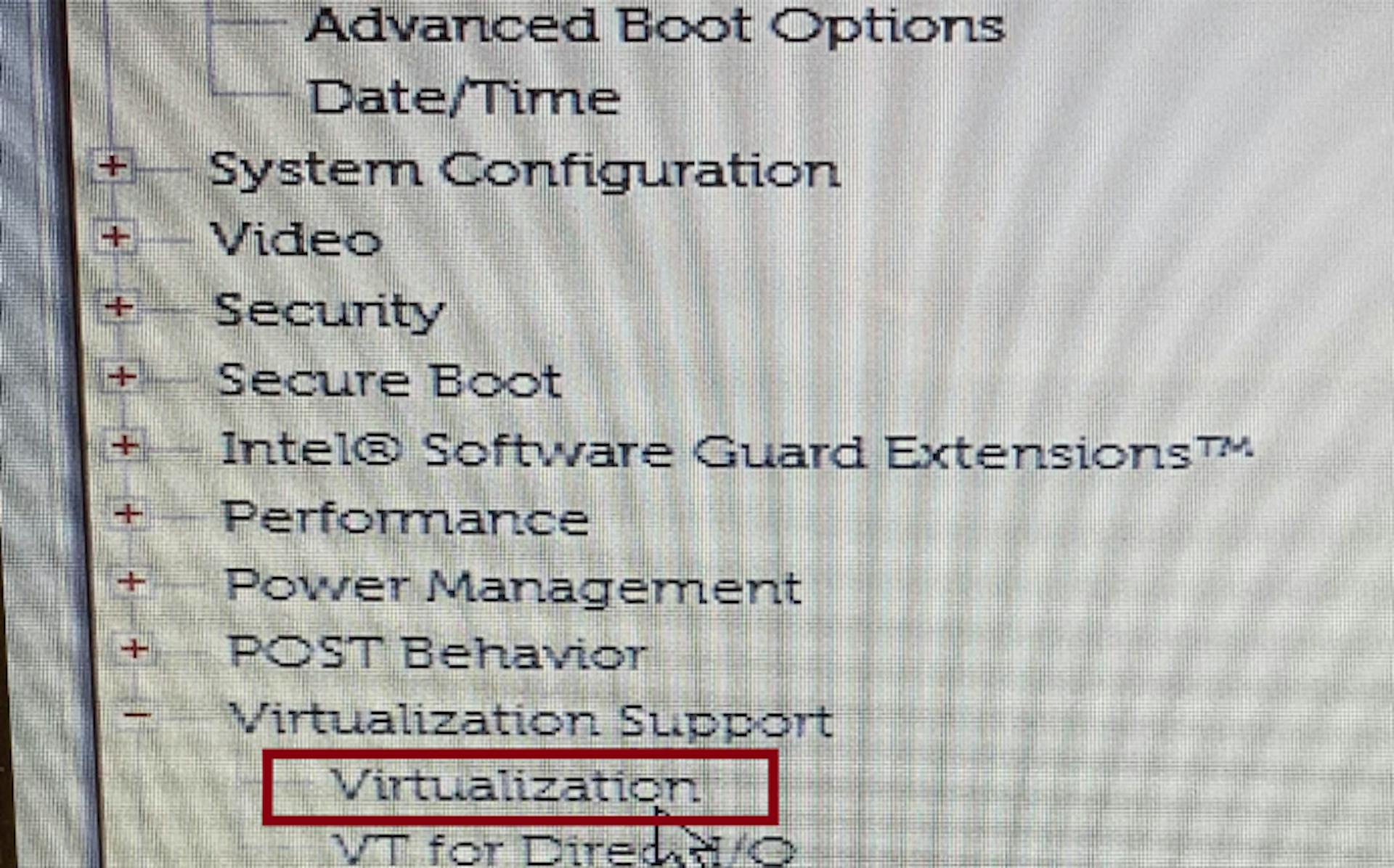 Selecting Virtualization