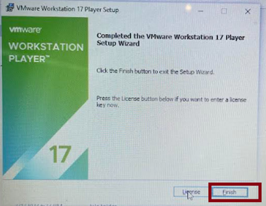 VMWARE Installation Complete