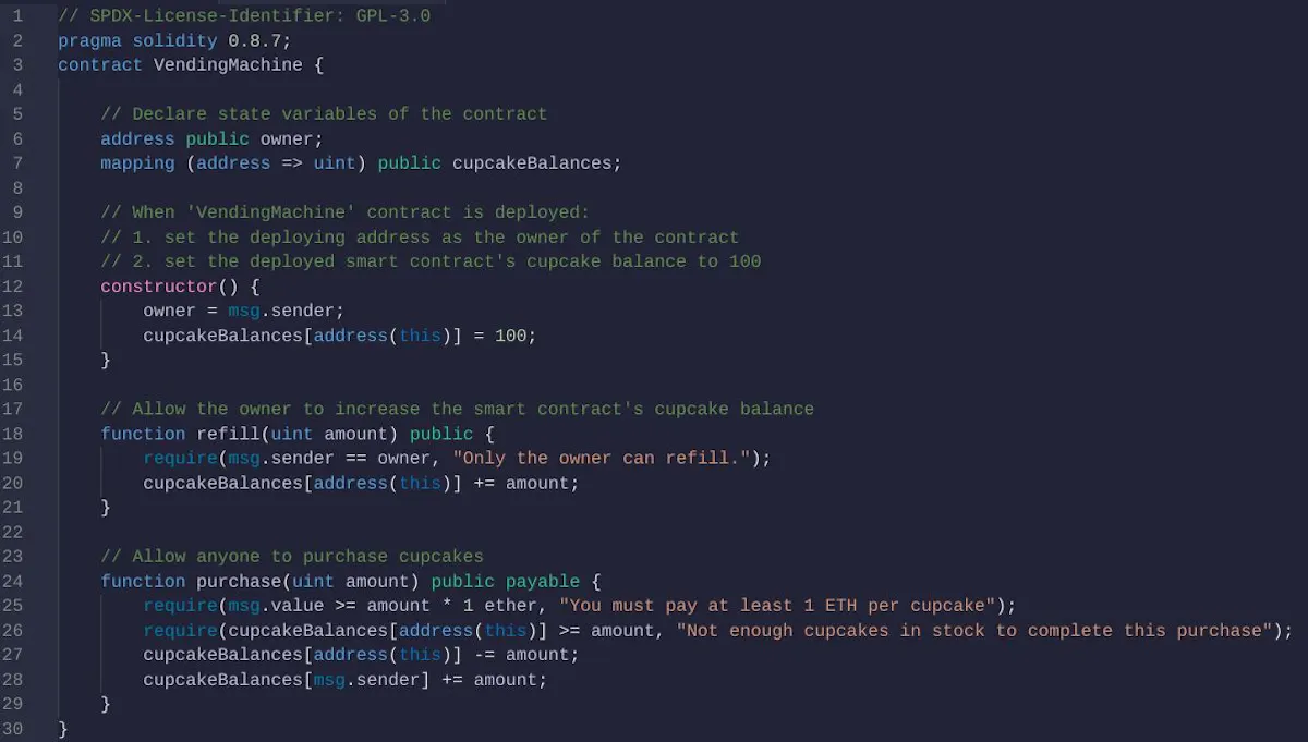 web3 python tutorial 12 - compile solidity smart... The 'Vending Machine' Smart Contract