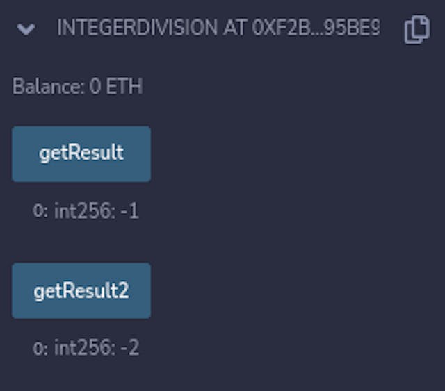 getResult2 gives the right floor division results