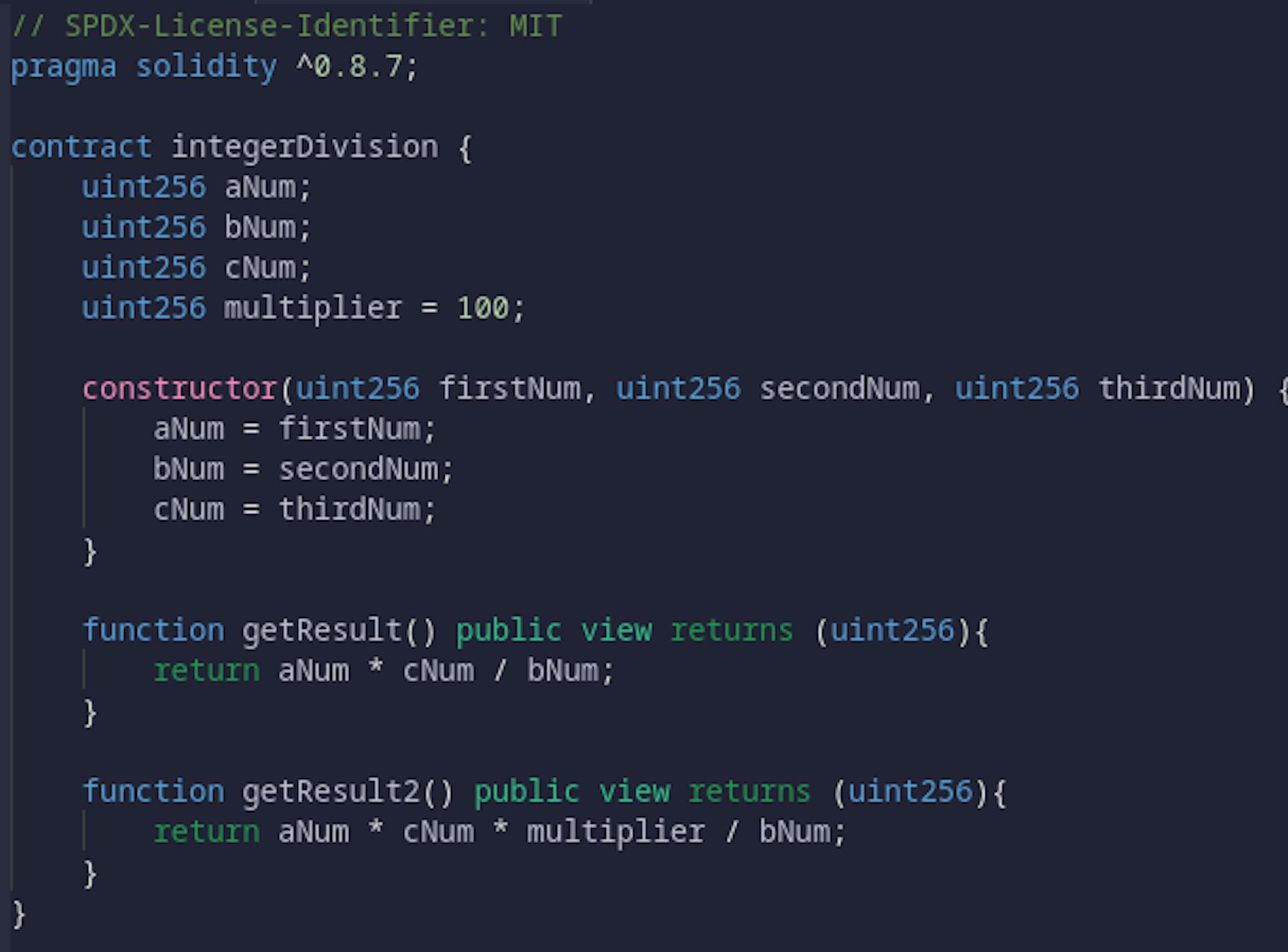 Using a multiplier - Smart Contract in Solidity