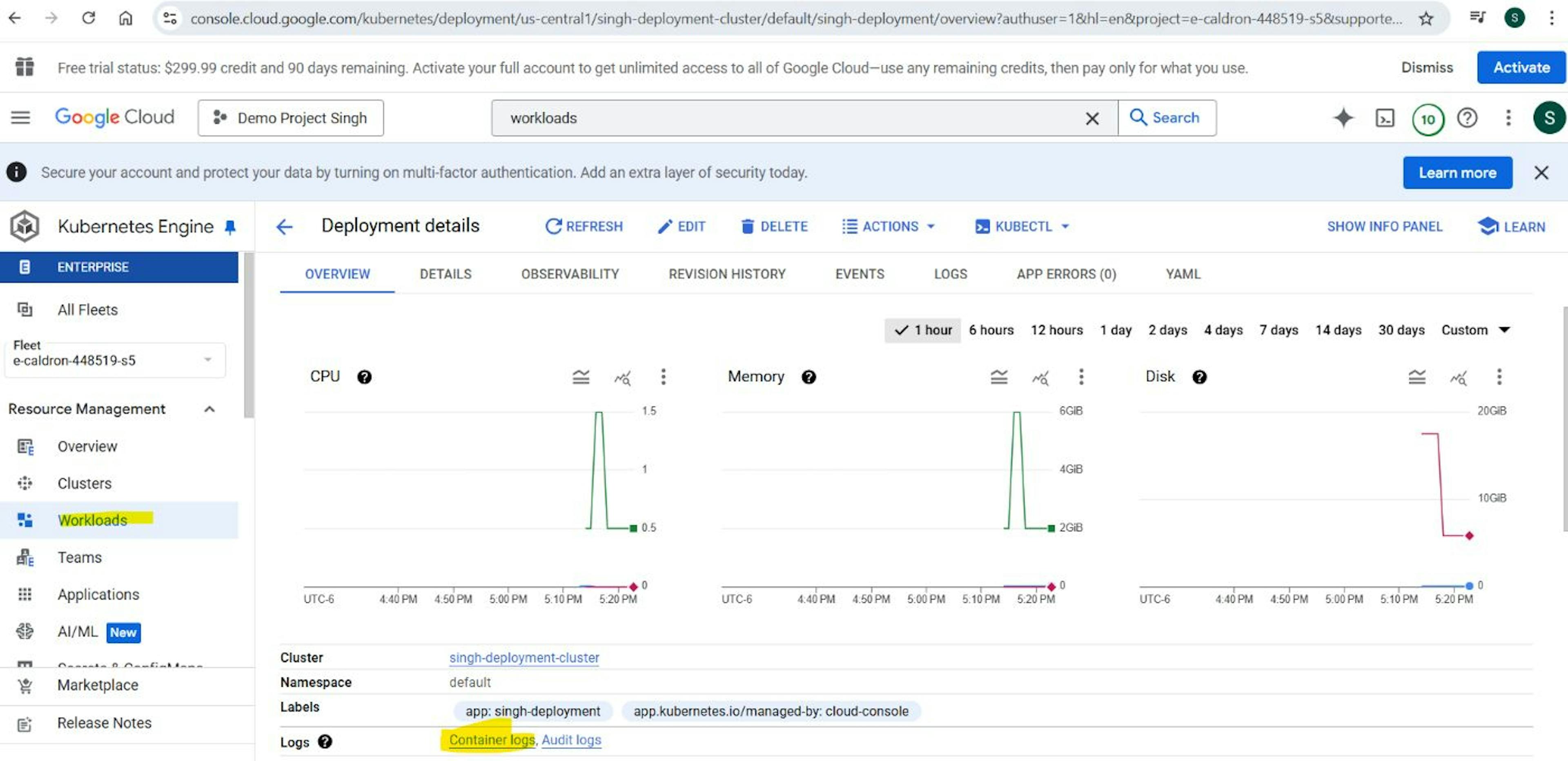 reference - My Test Google Cloud account