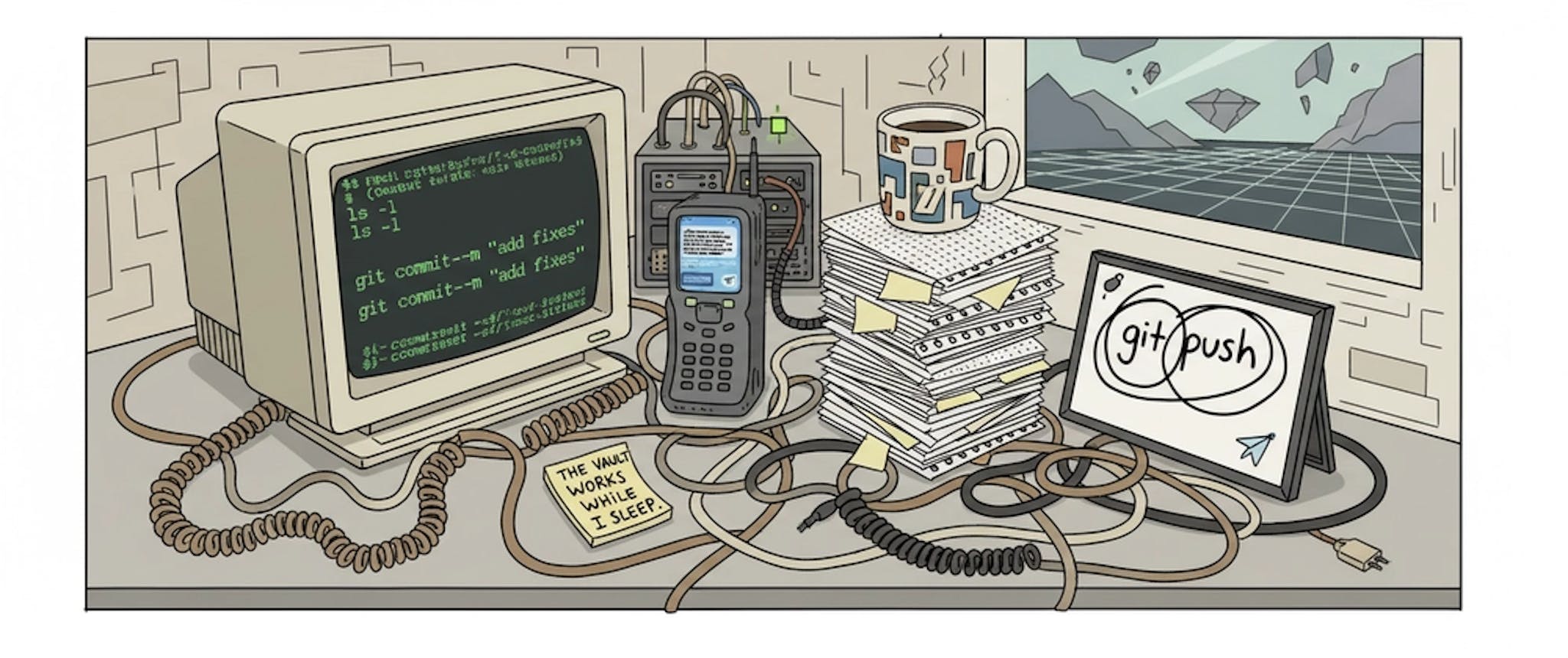 featured image - Two Machines, One Repo: The “No Database” Knowledge System