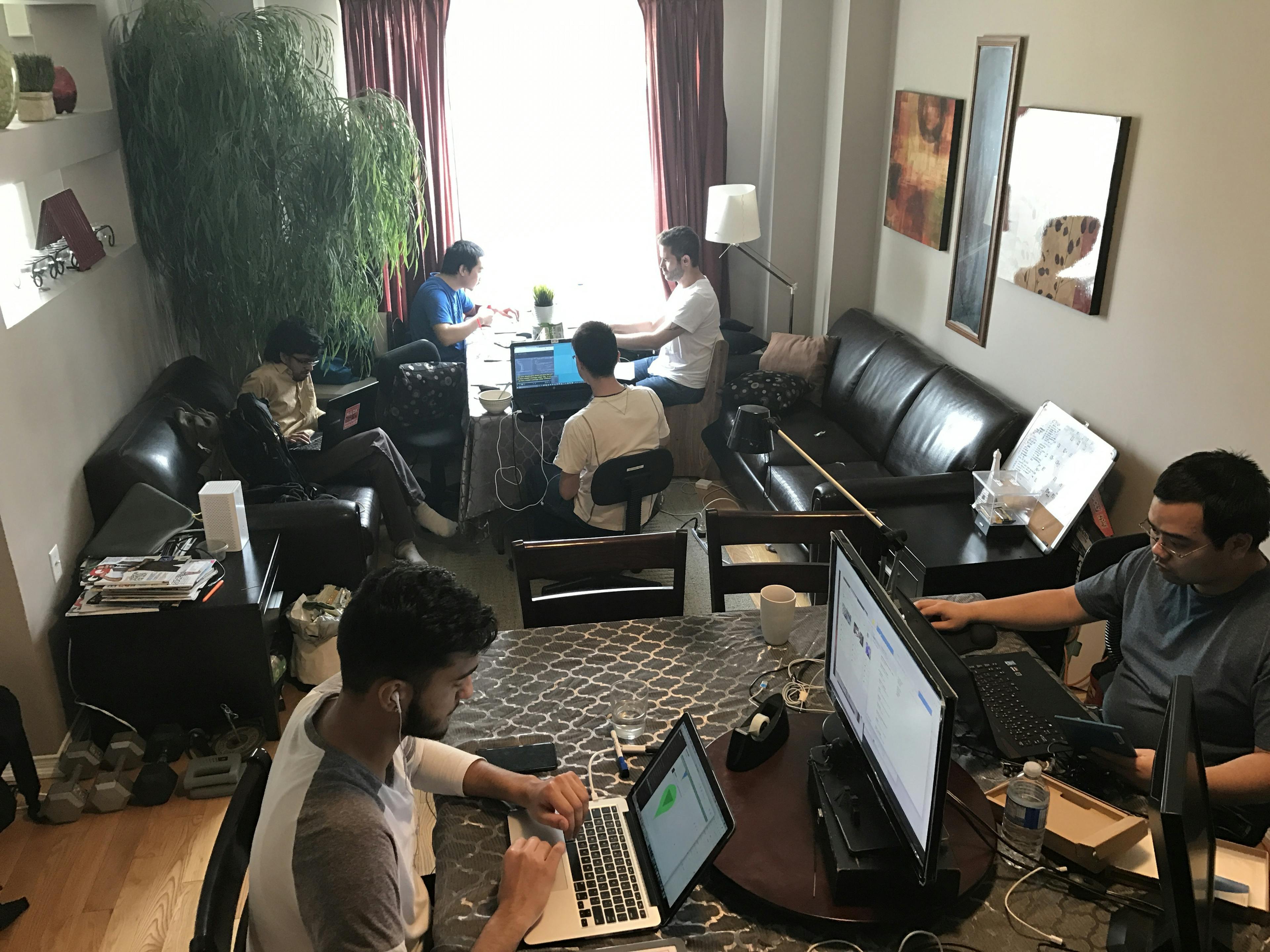 Developers operating out of David's house in the York University Village (2017).