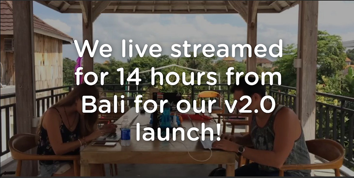 featured image - We Live Streamed For 14 Hours From Bali For Our v2.0 ProductHunt Launch