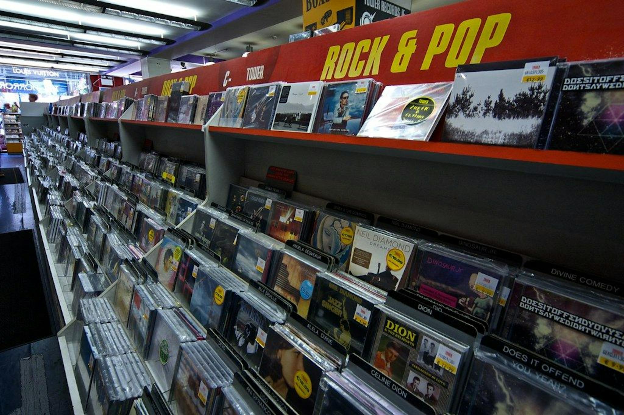 An example of Tower Records where I spent my youth browsing instead of buying