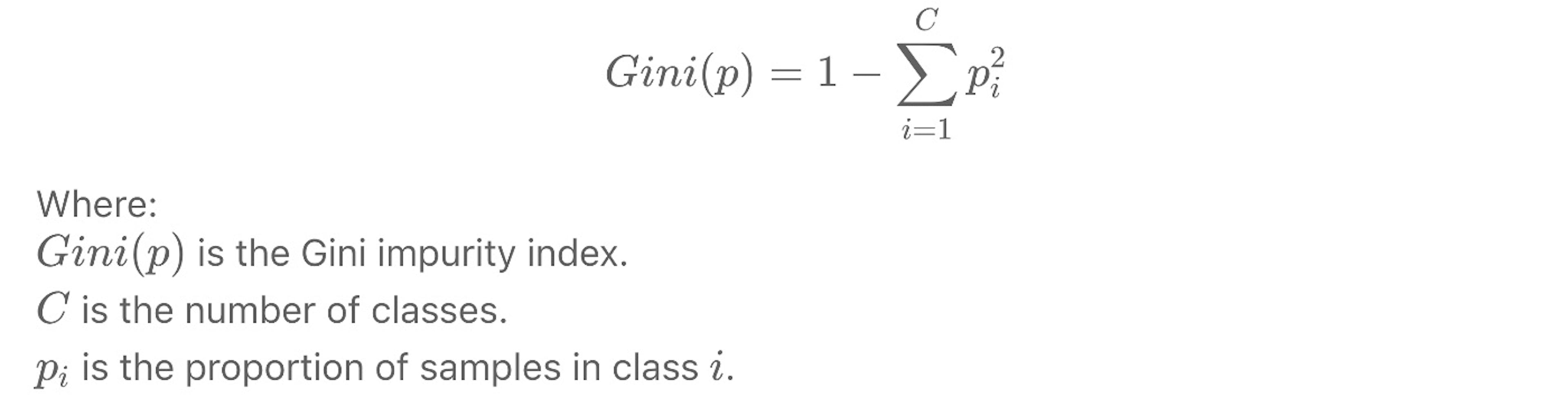 Gini Impurity Index