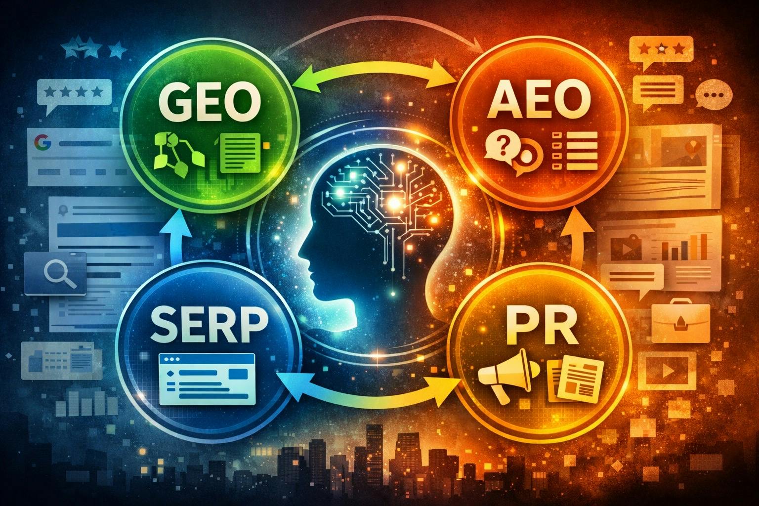 featured image - Why GEO, AEO, SERP, and PR Need to Work Together in the AI Era