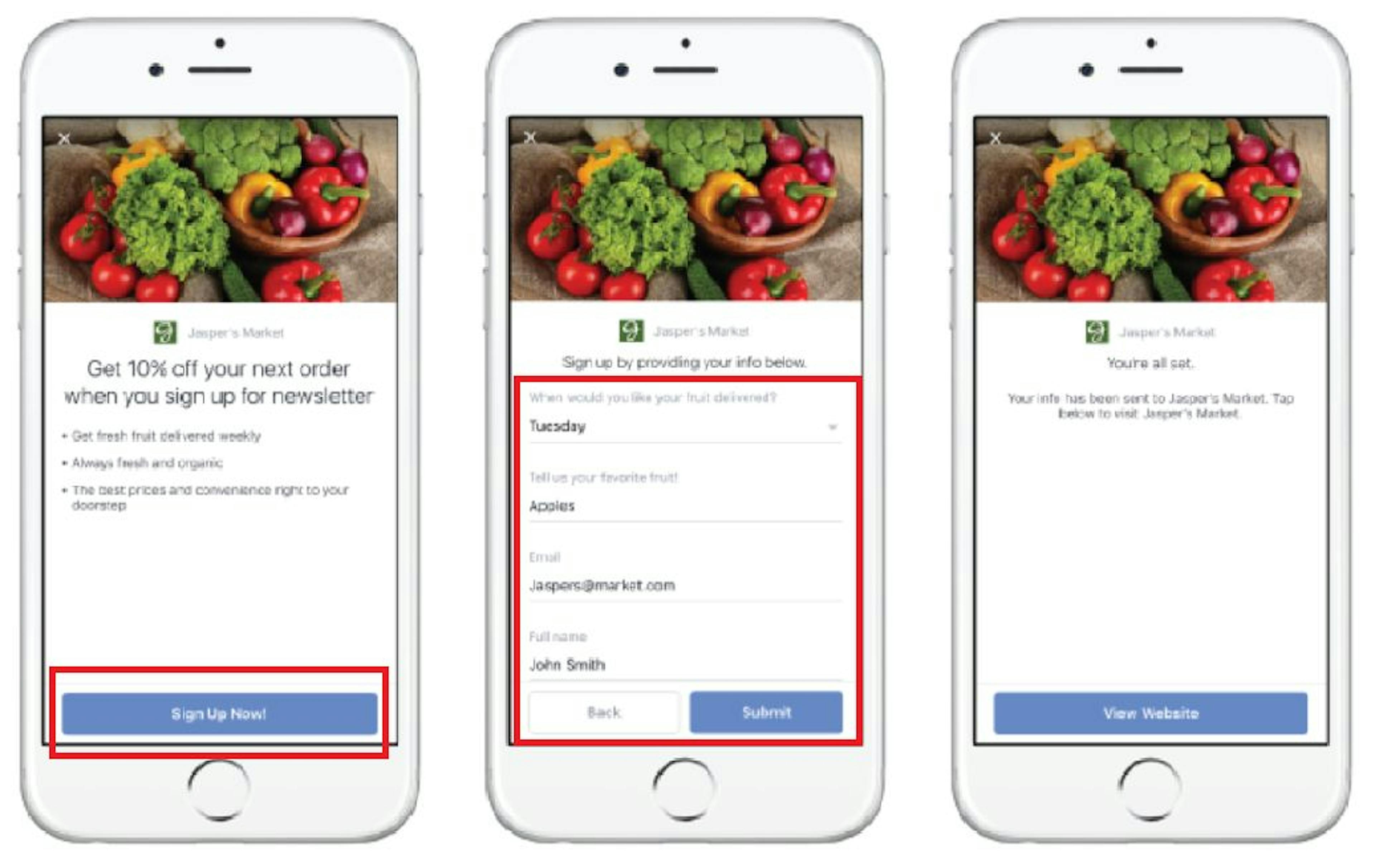 Facebook Leads Ad Example