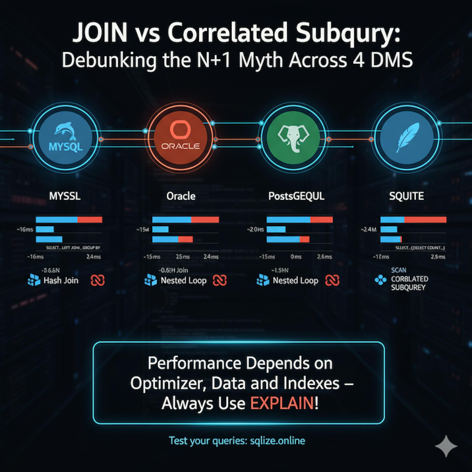featured image - Is JOIN Faster Than Correlated Subqueries? Taking a Look and Subsequently Debunking the Myth