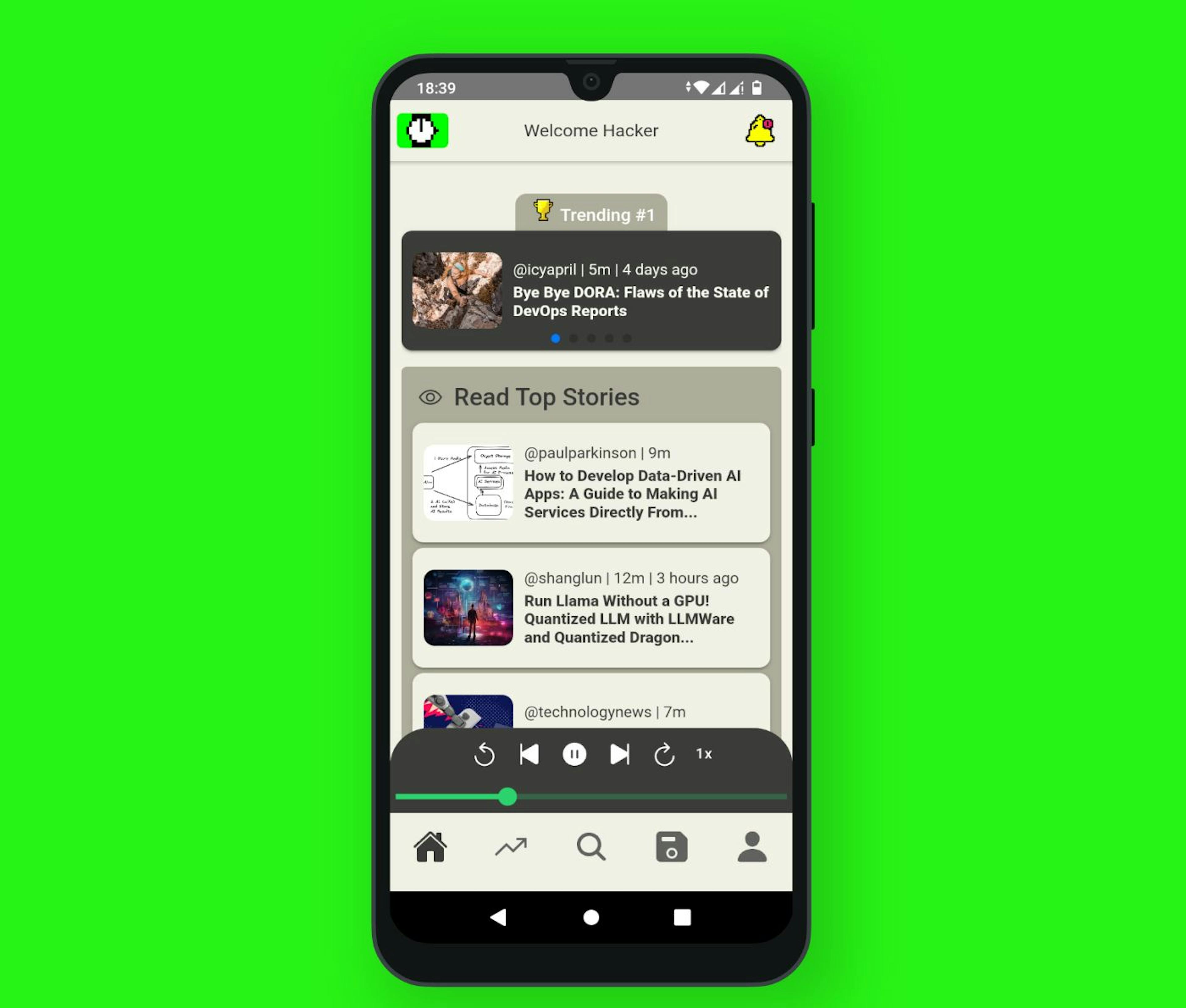 The HackerNoon App Home Page
