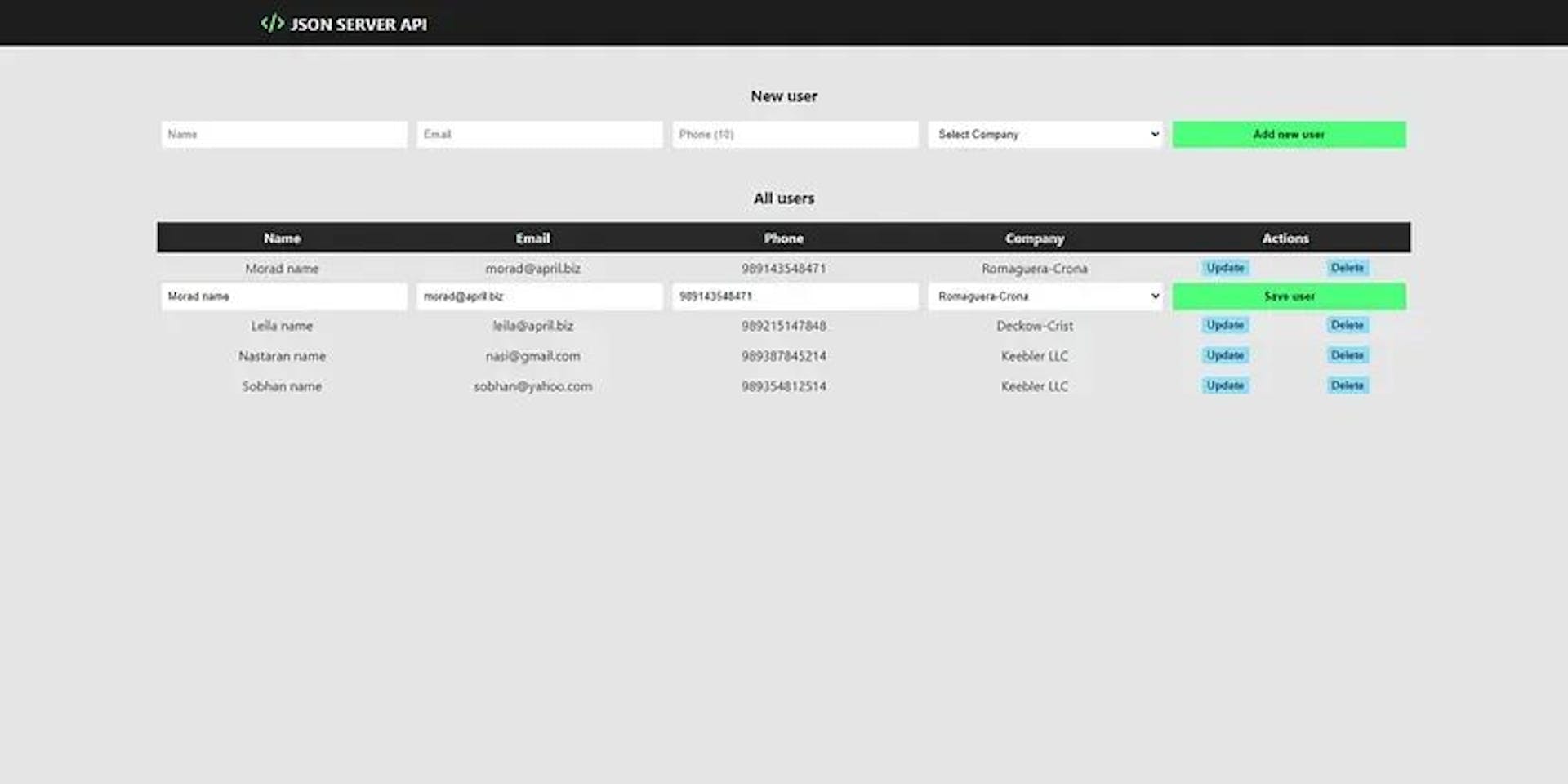 How to Simulate a Backend REST API with json-server for CRUD ...