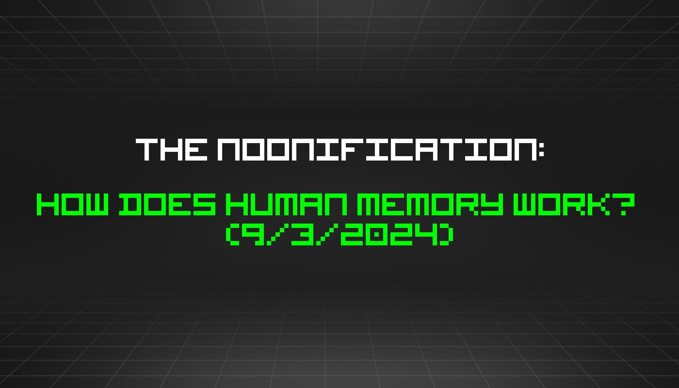 featured image - The Noonification: How Does Human Memory Work? (9/3/2024)