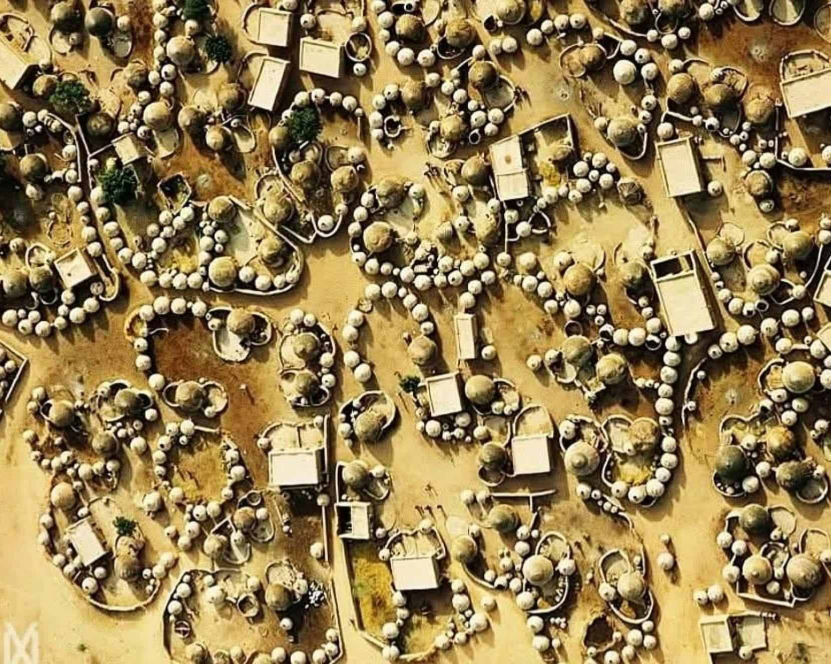 aerial view of Labbezanga, a Malian village showing their fractal distribution.