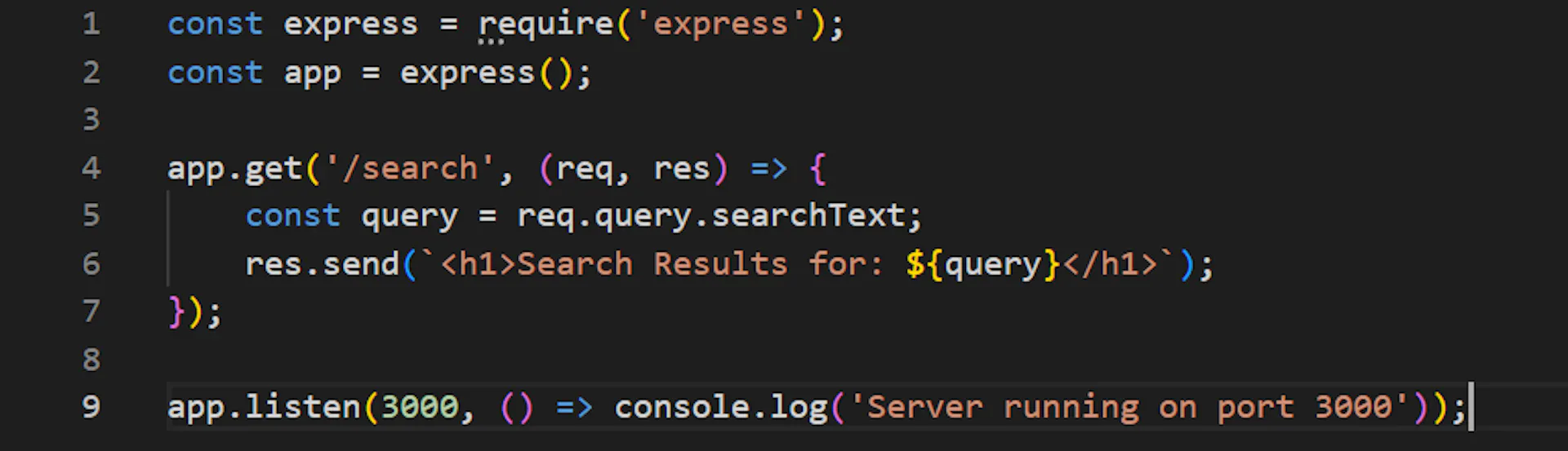 NodeJS example