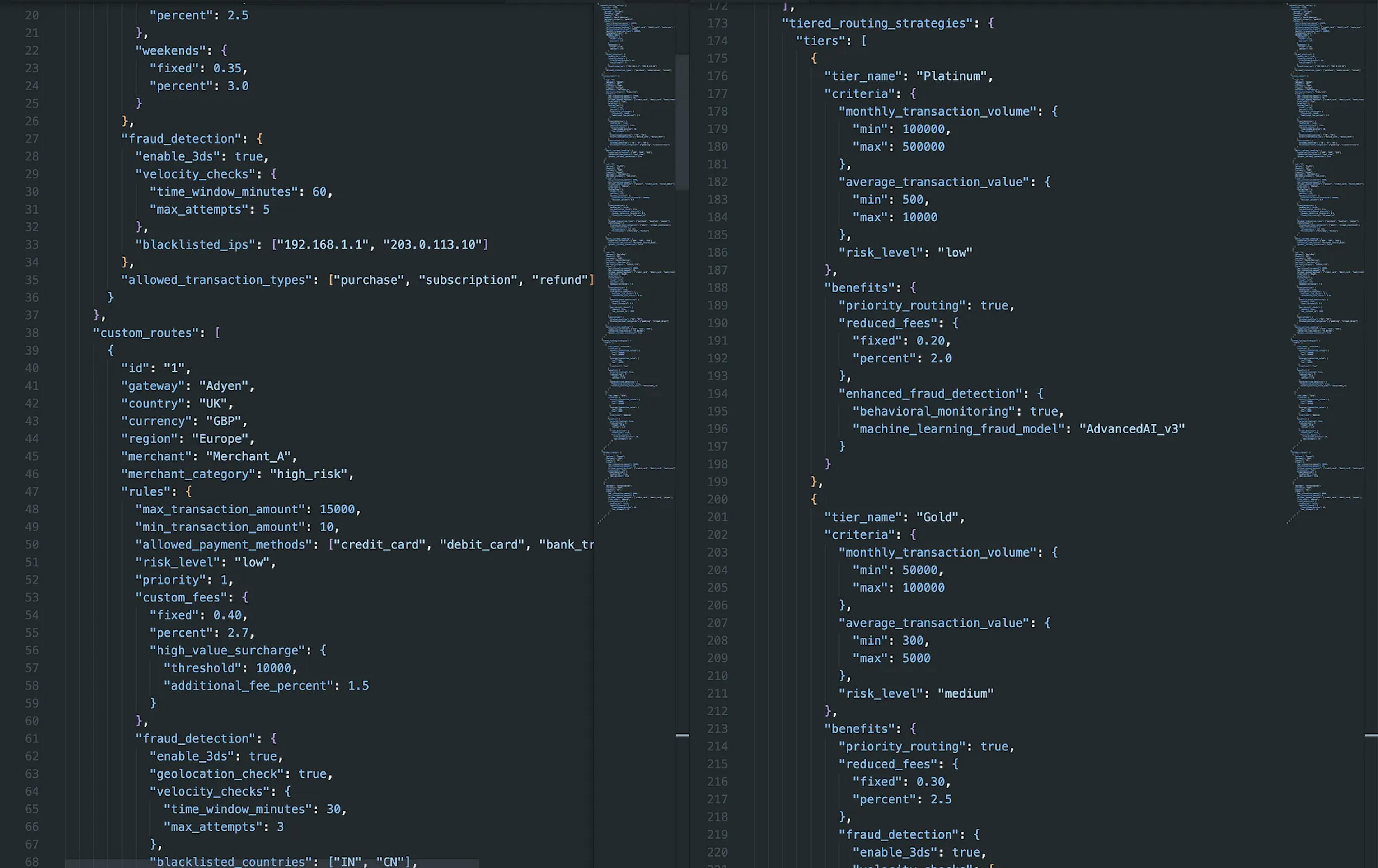 Screenshot by author — a typical “interface” for payment routing