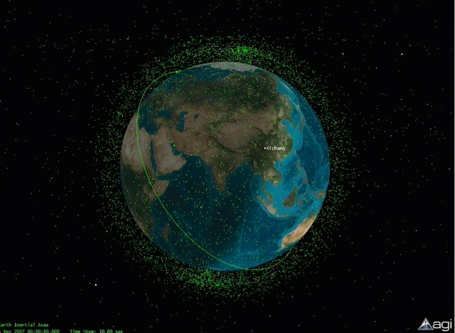 Space debris objects formed as a result of the Fengyun 1C explosion