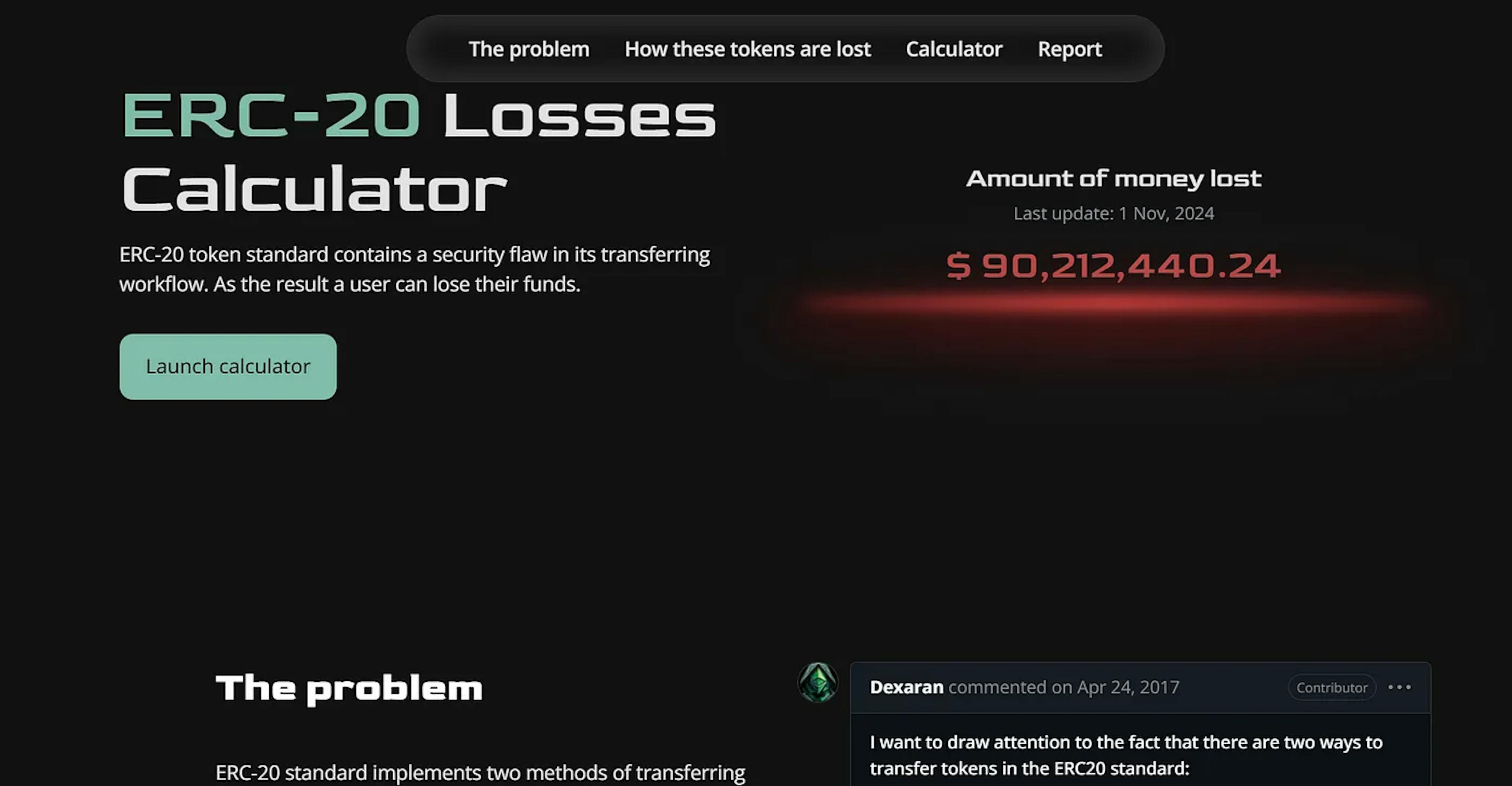 https://dexaran.github.io/erc20-losses