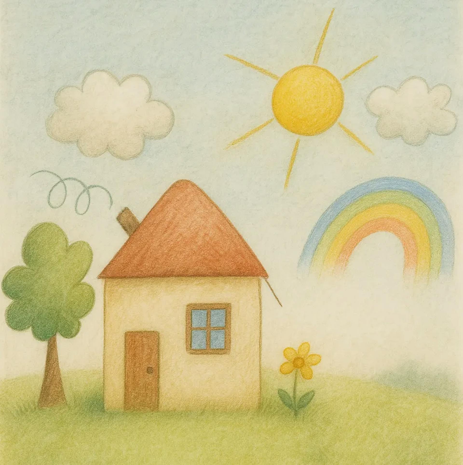 A picture of a sunny day generated by DALL-E 3, based on an input of a rough sketch.