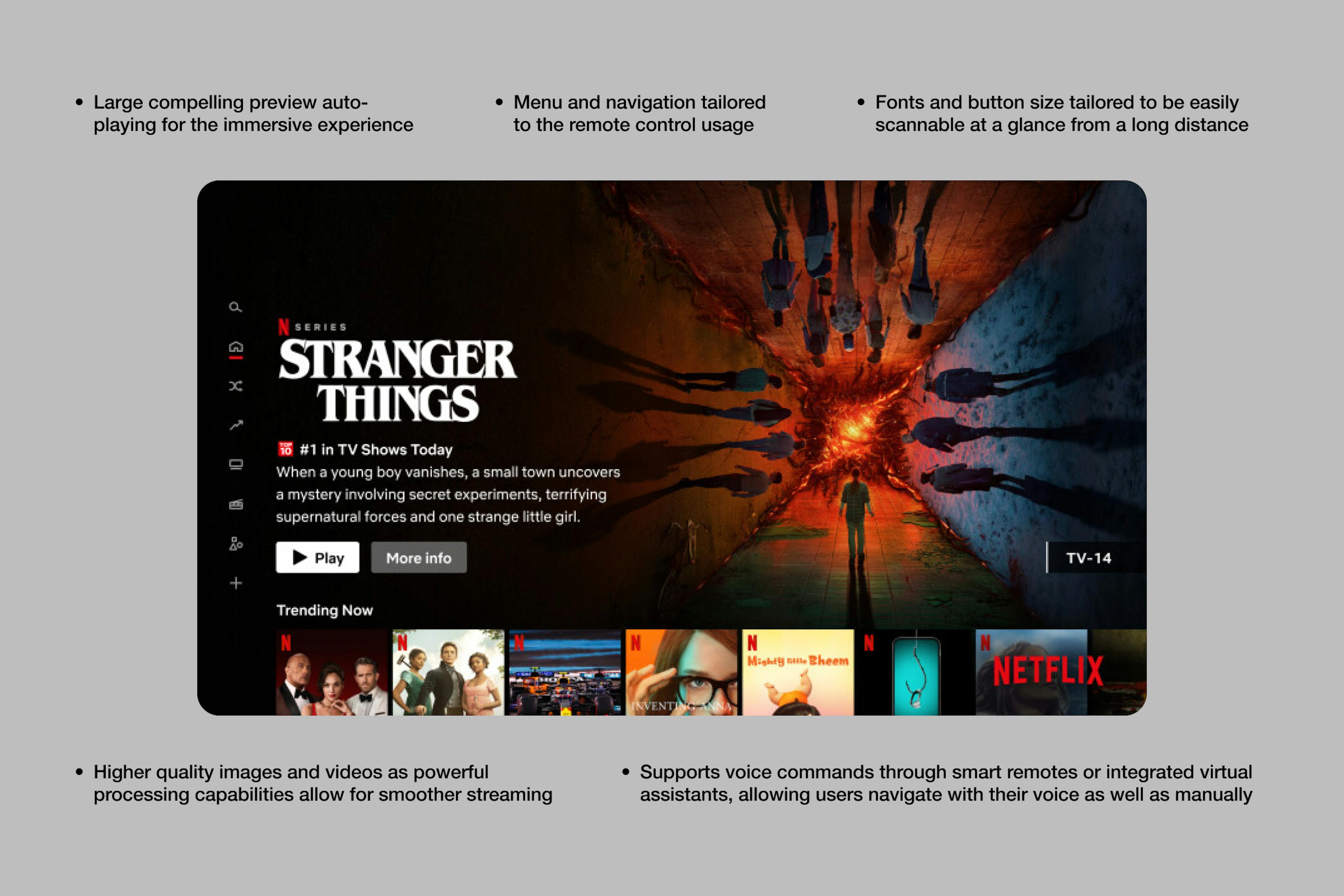 Netflix Interface for Larger Screens