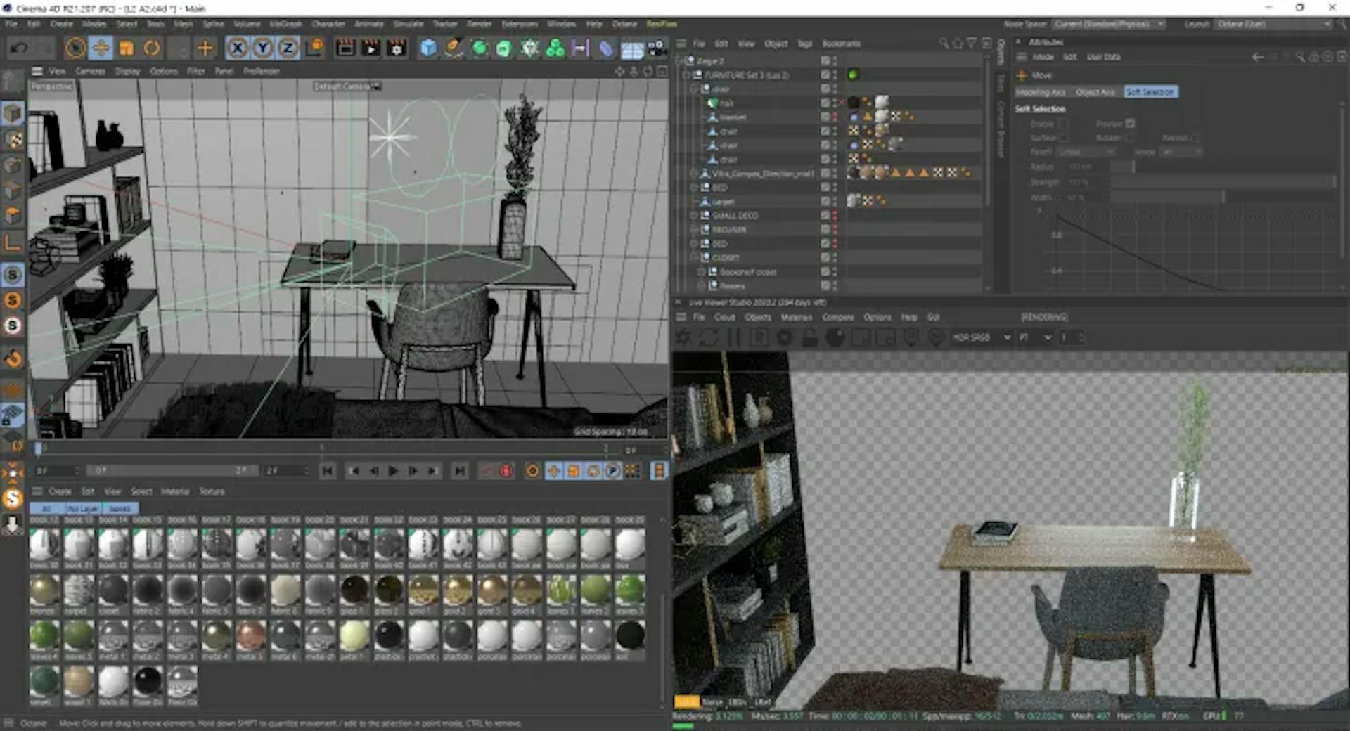 Building 3D furniture (screenshot by author)